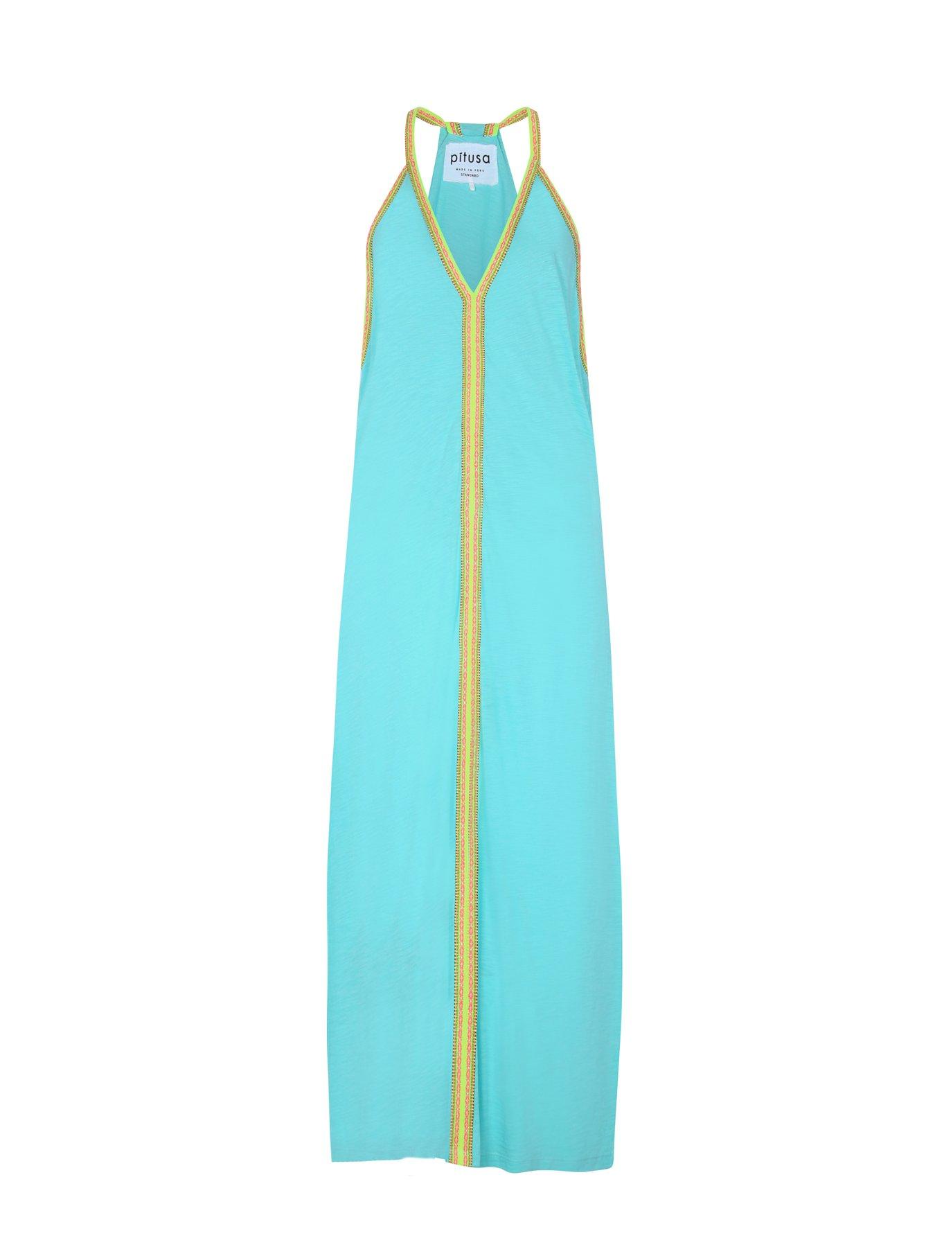 pitusa-pima-maxi-beach-dress-turquoisestillFront