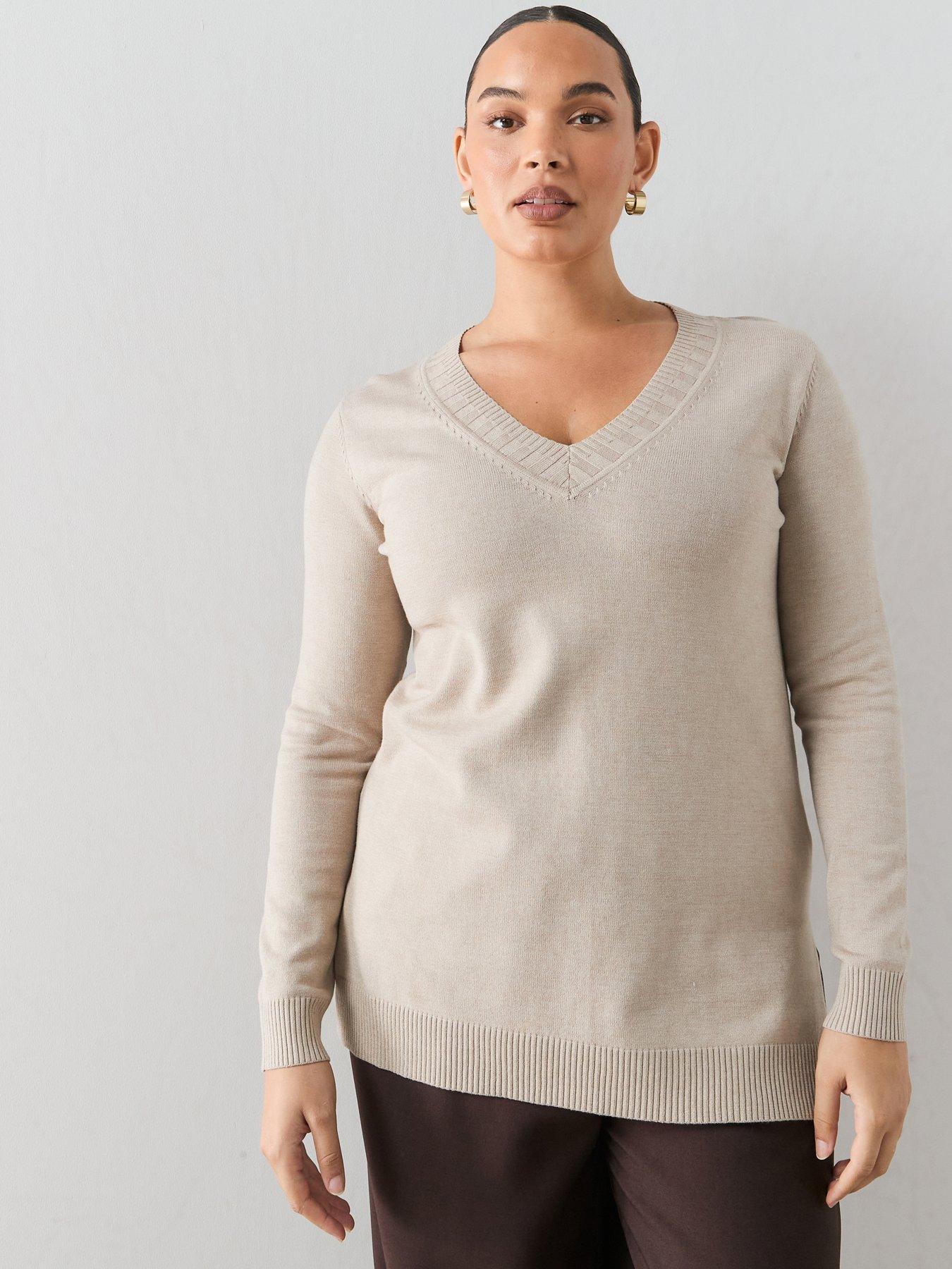 The Very Collection Curve Classic Comfort V Neck Longline Jumper