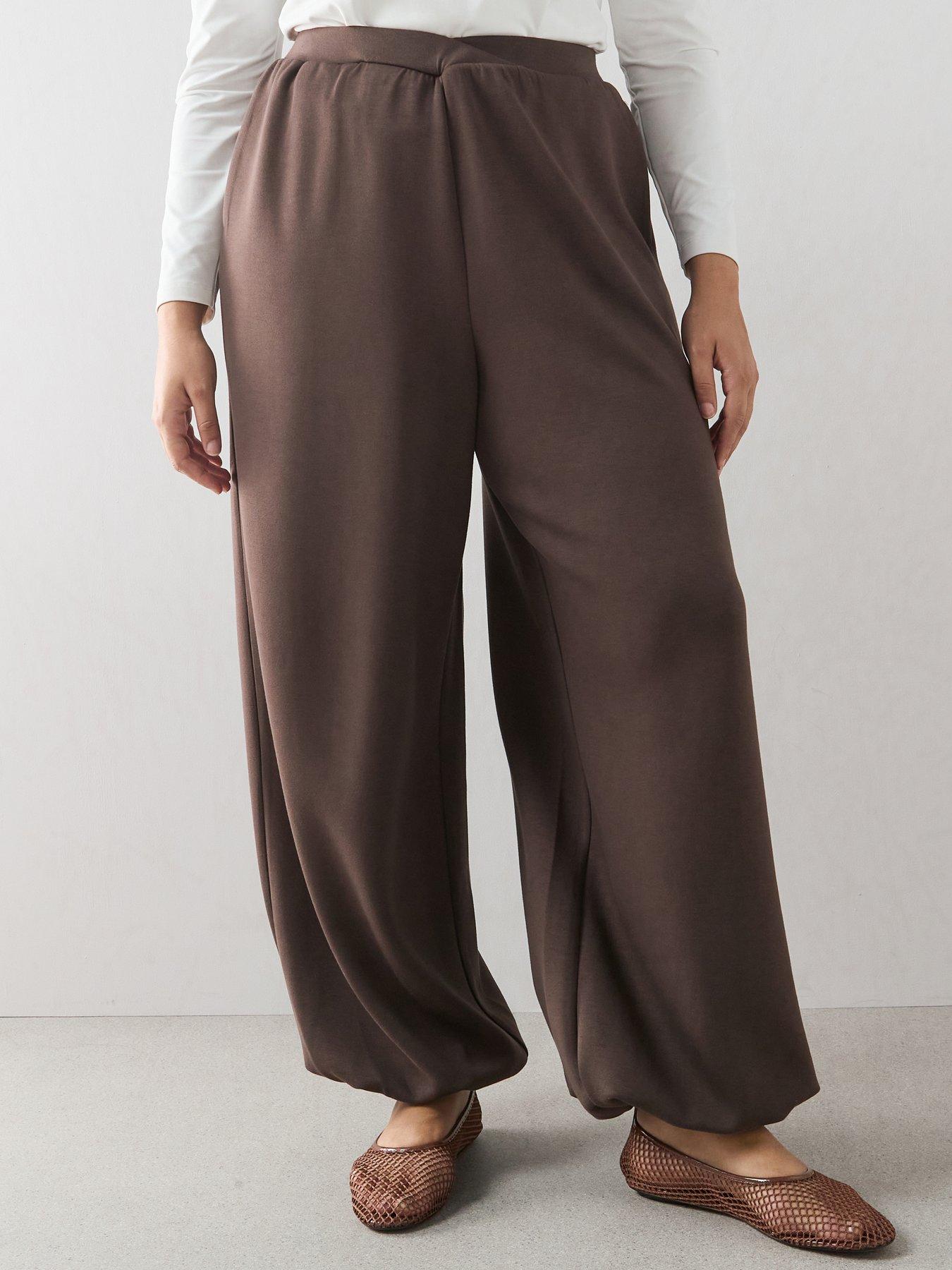 Image 1 of 6 of The Very Collection Curve Draped Cuffed Jogger - Brown