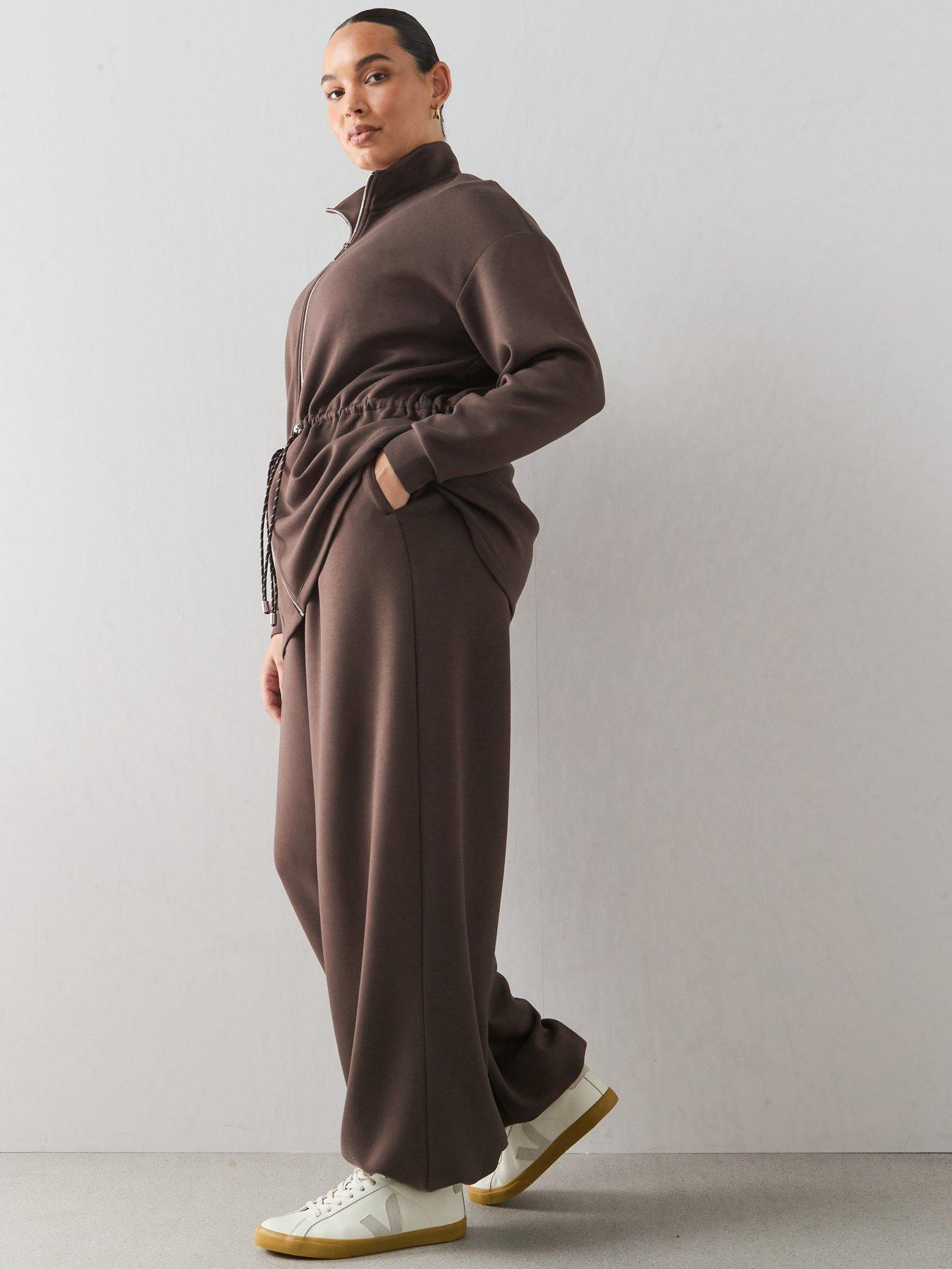 Image 3 of 6 of The Very Collection Curve Draped Cuffed Jogger - Brown