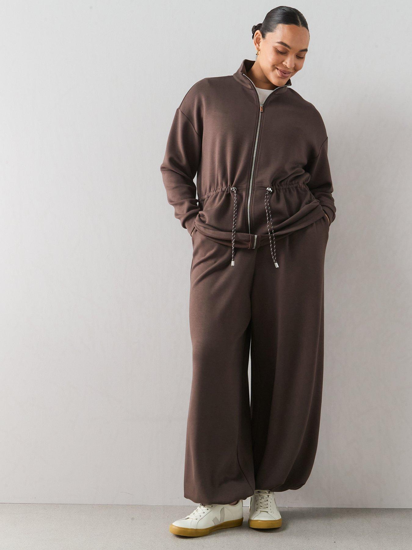 Image 5 of 6 of The Very Collection Curve Draped Cuffed Jogger - Brown