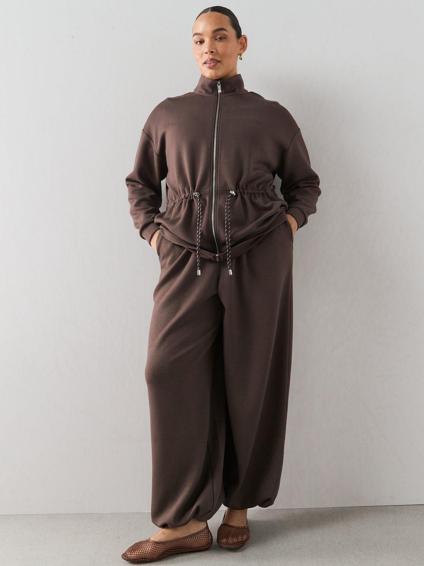 Image 6 of 6 of The Very Collection Curve Draped Cuffed Jogger - Brown