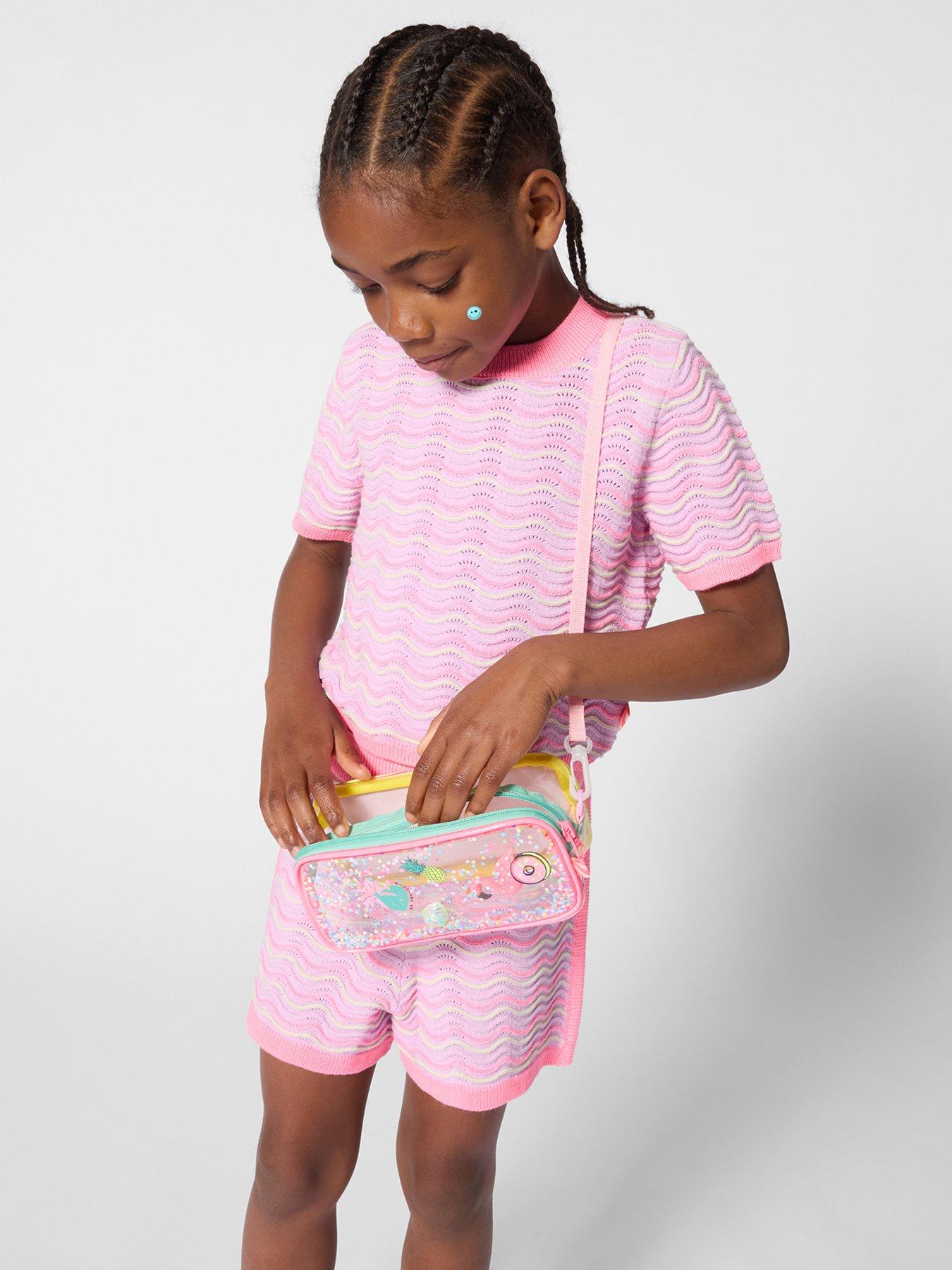 Billieblush Girls Crochet Short Sleeve Jumper - Purple