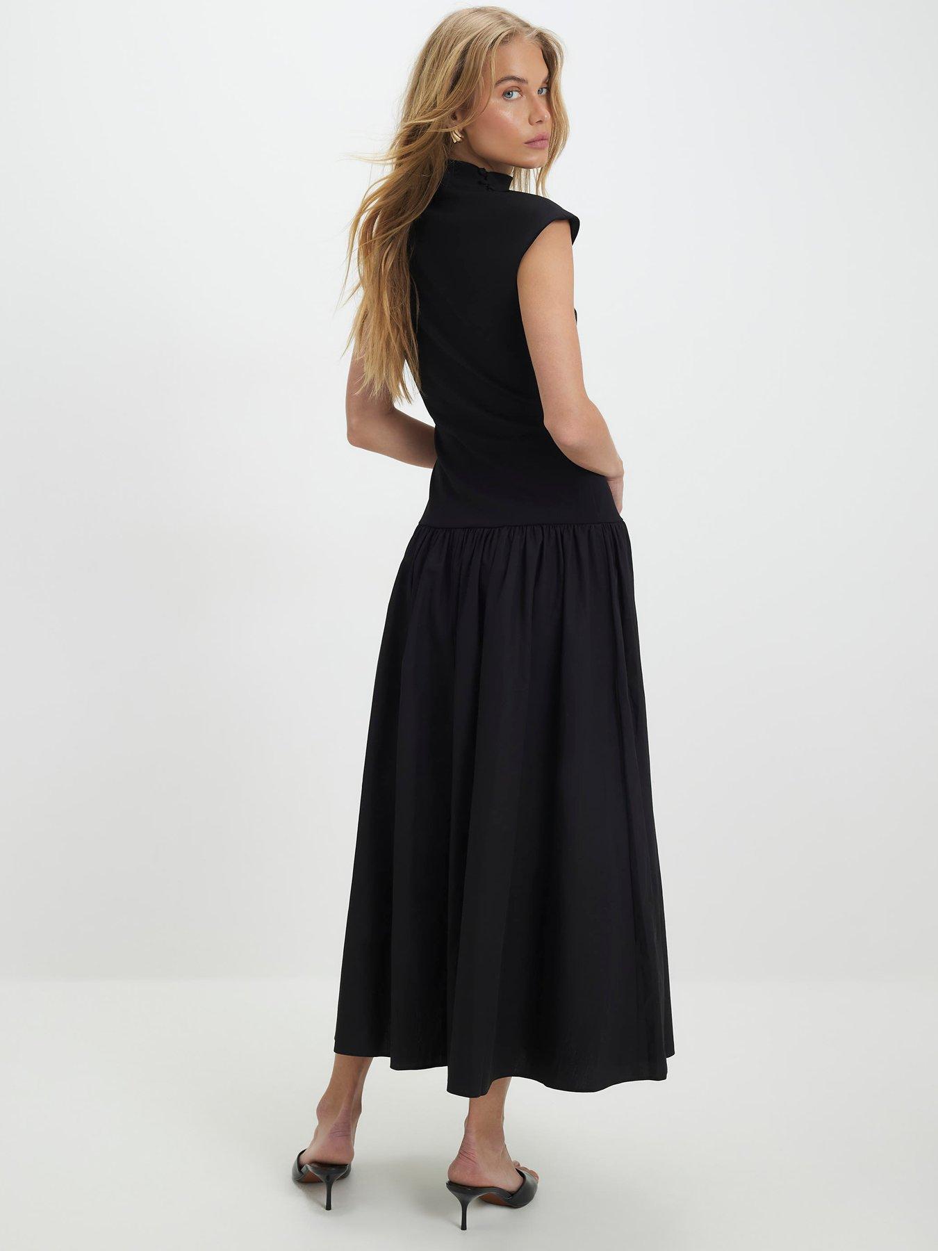 river-island-short-sleeve-hybrid-drape-maxi-dress-blackstillFront