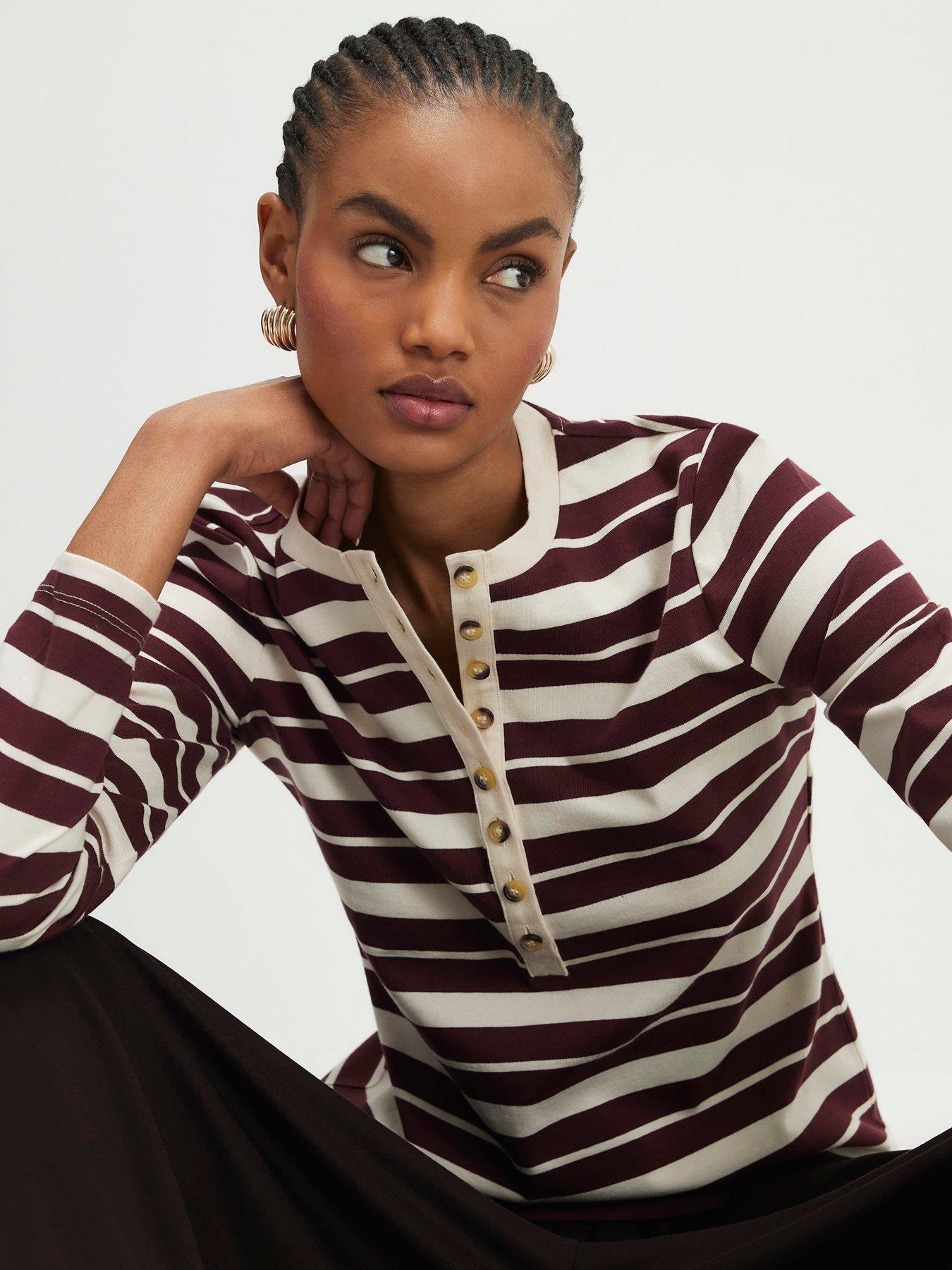 river-island-long-sleeve-stripe-henley-top-brownoutfit