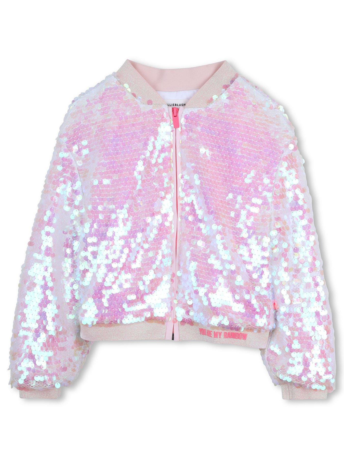 Image 1 of 3 of Billieblush Girls Sequin Jacket - White