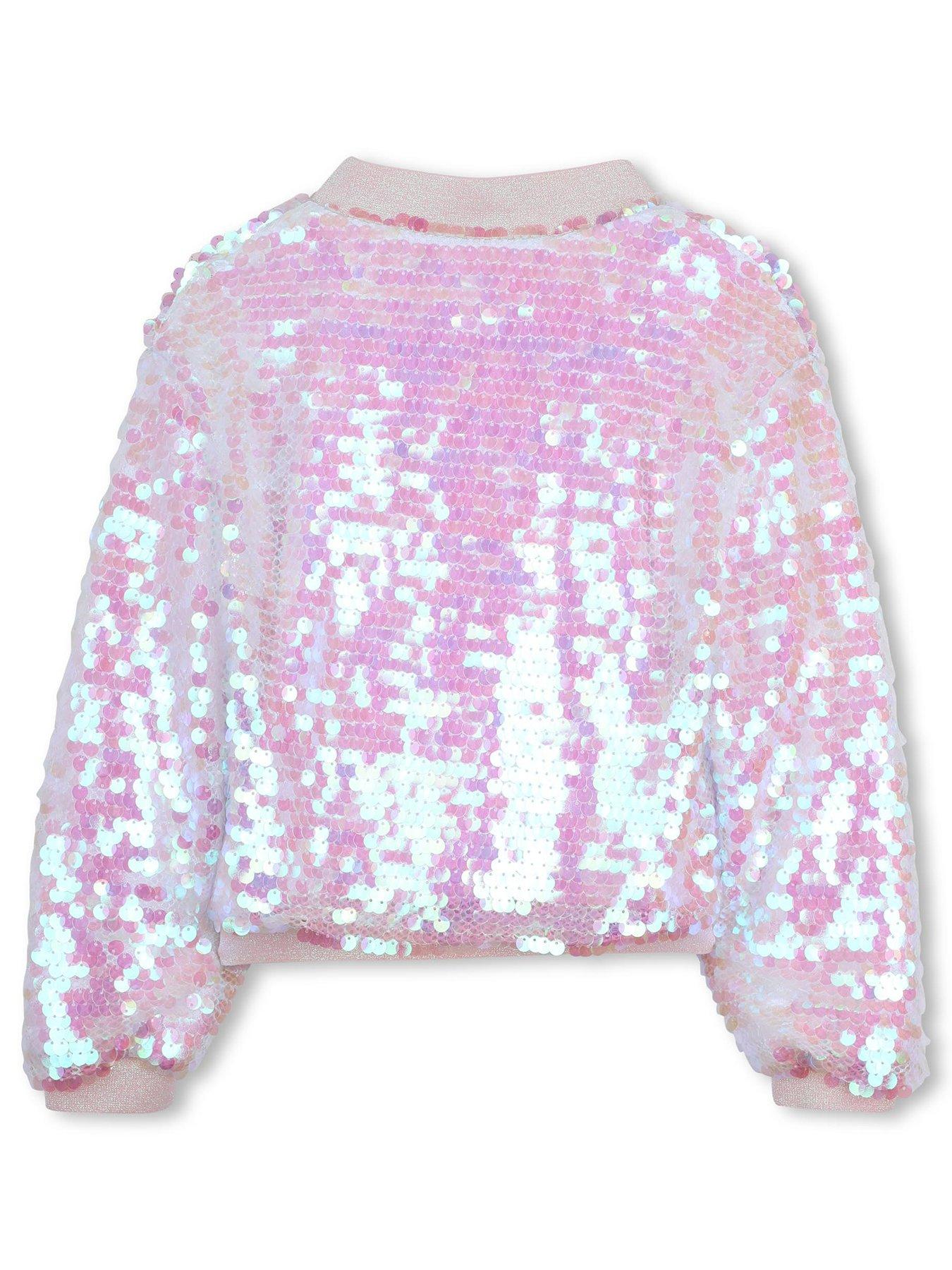 Image 2 of 3 of Billieblush Girls Sequin Jacket - White