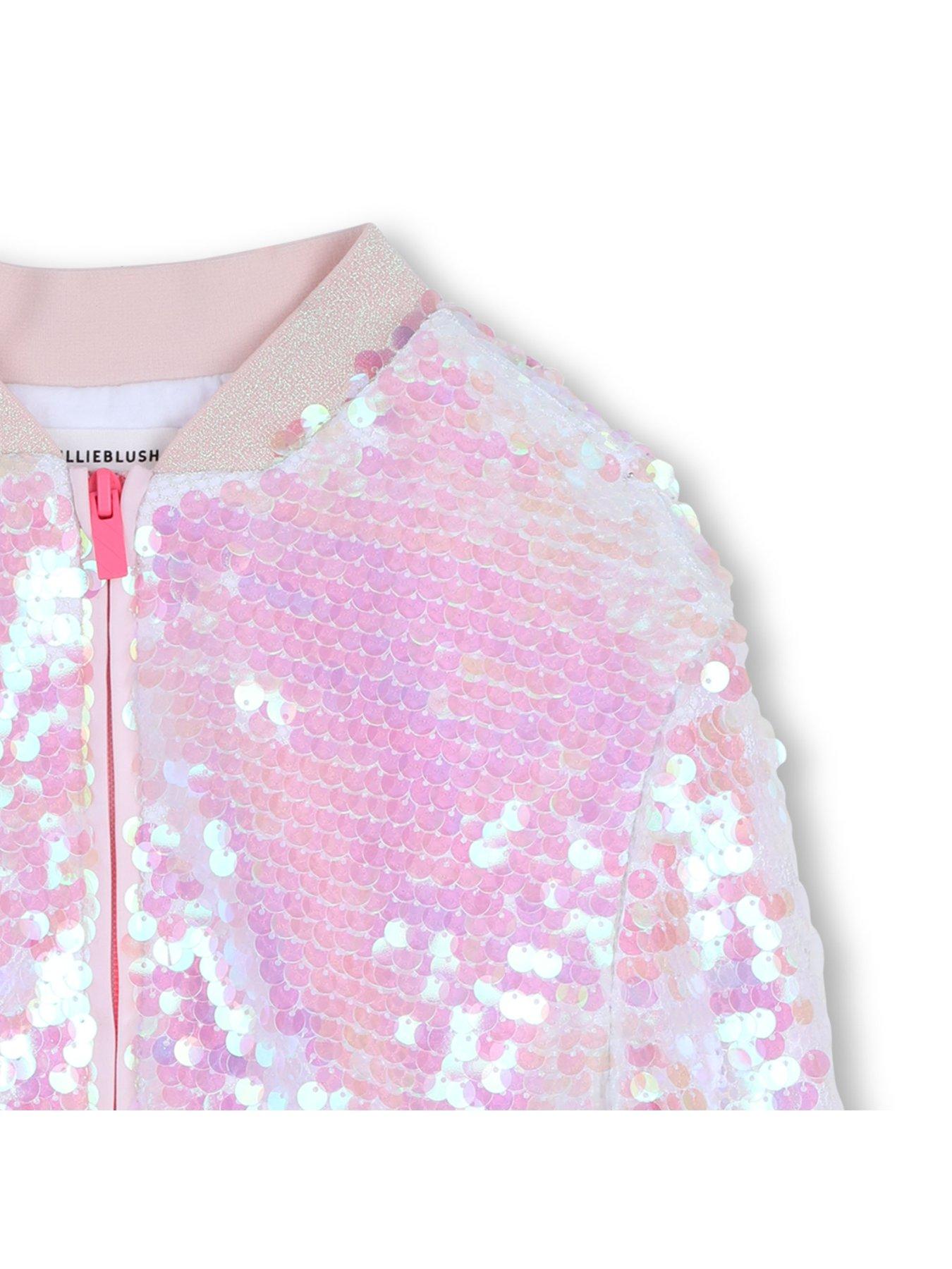 Image 3 of 3 of Billieblush Girls Sequin Jacket - White
