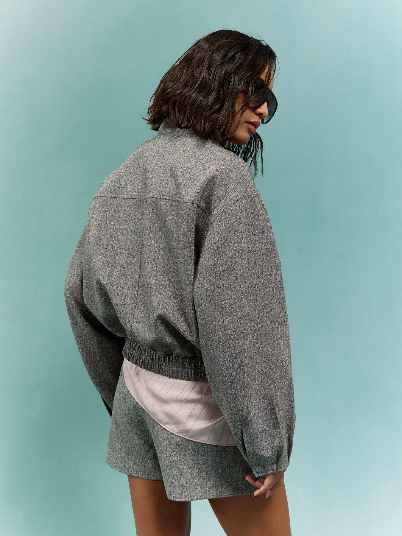 river-island-funnel-neck-bubble-hem-bomber-brownstillFront