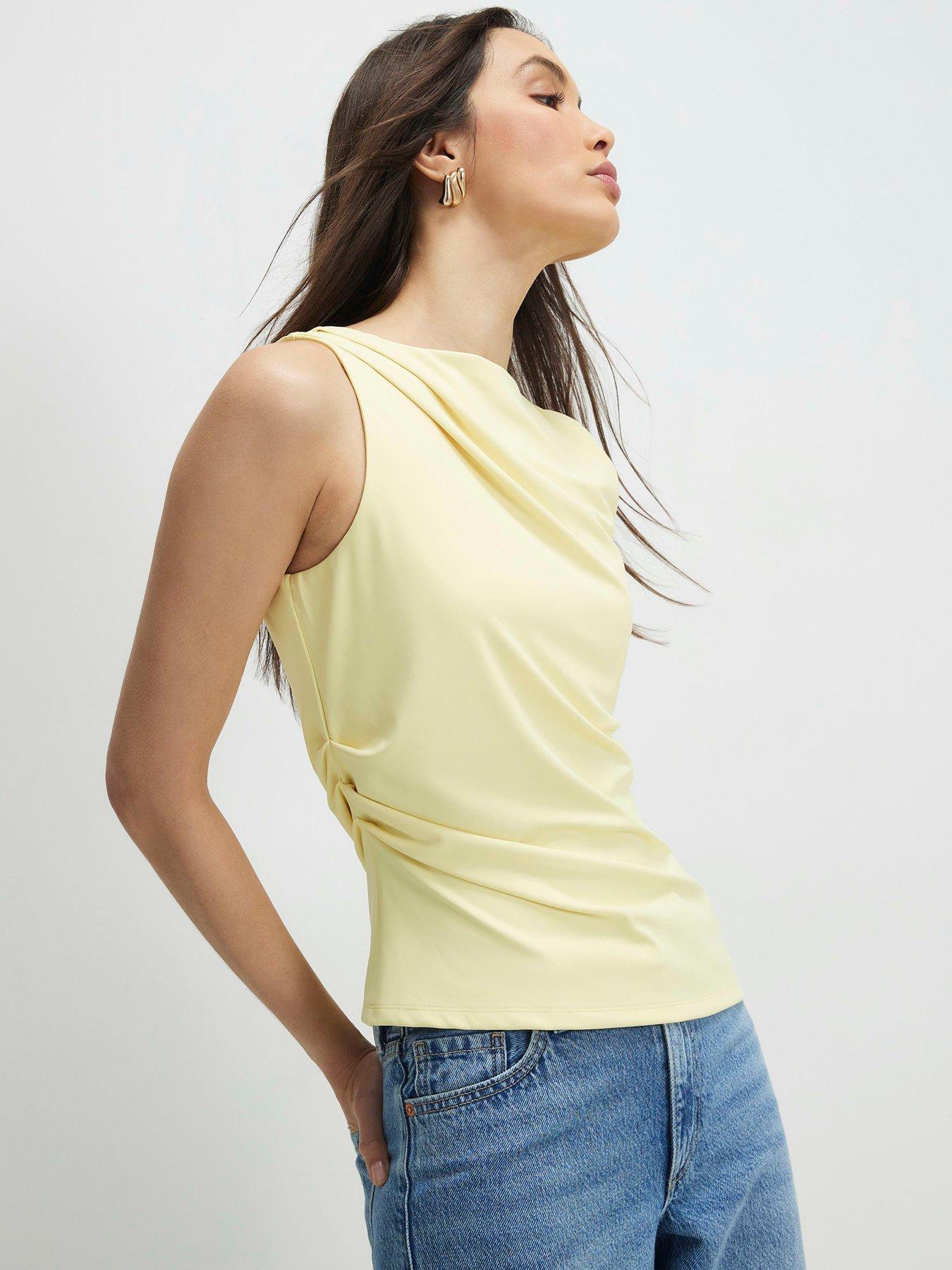 river-island-short-polyamide-slash-neck-top-yellowfront