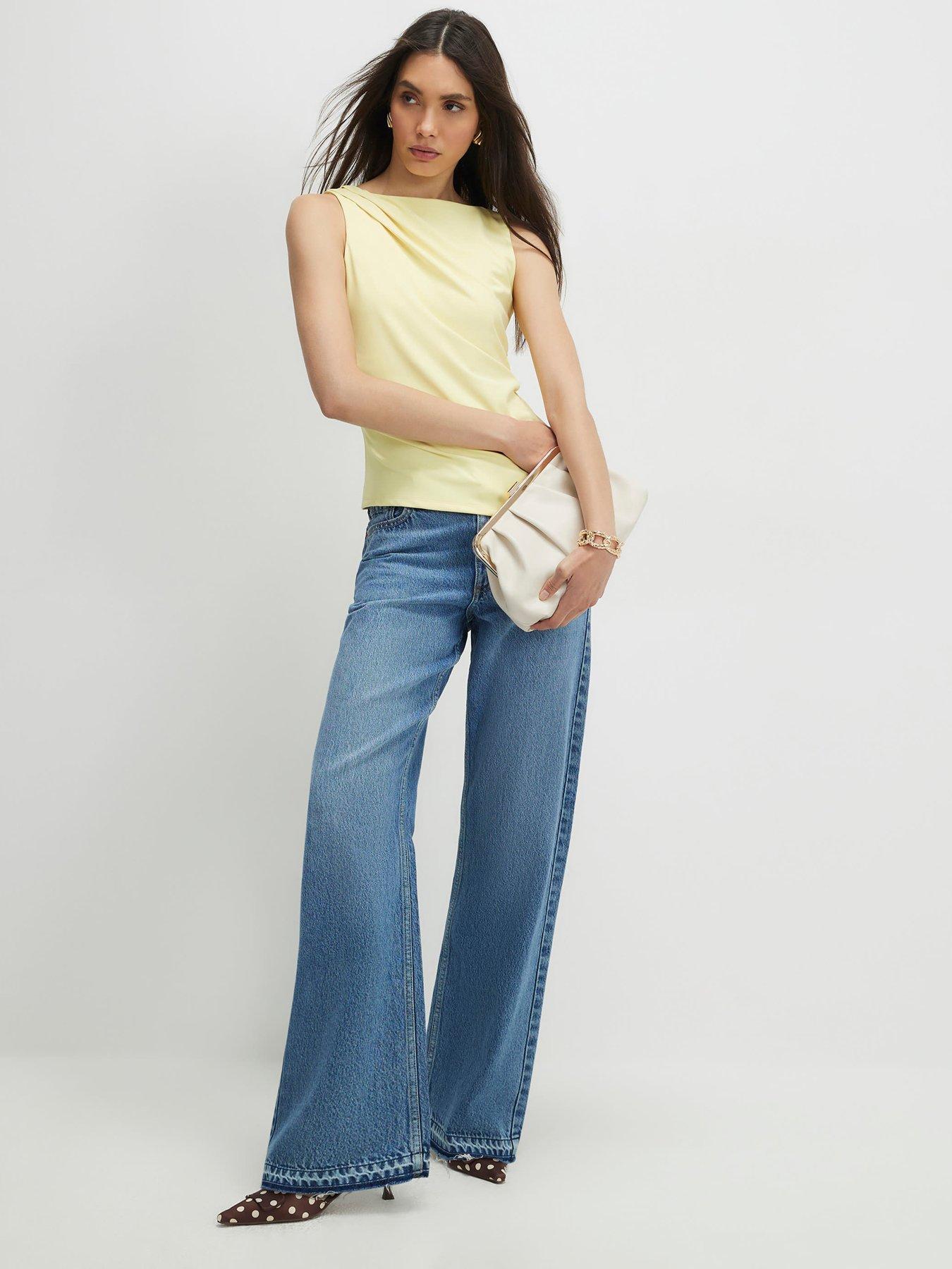 river-island-short-polyamide-slash-neck-top-yellowback