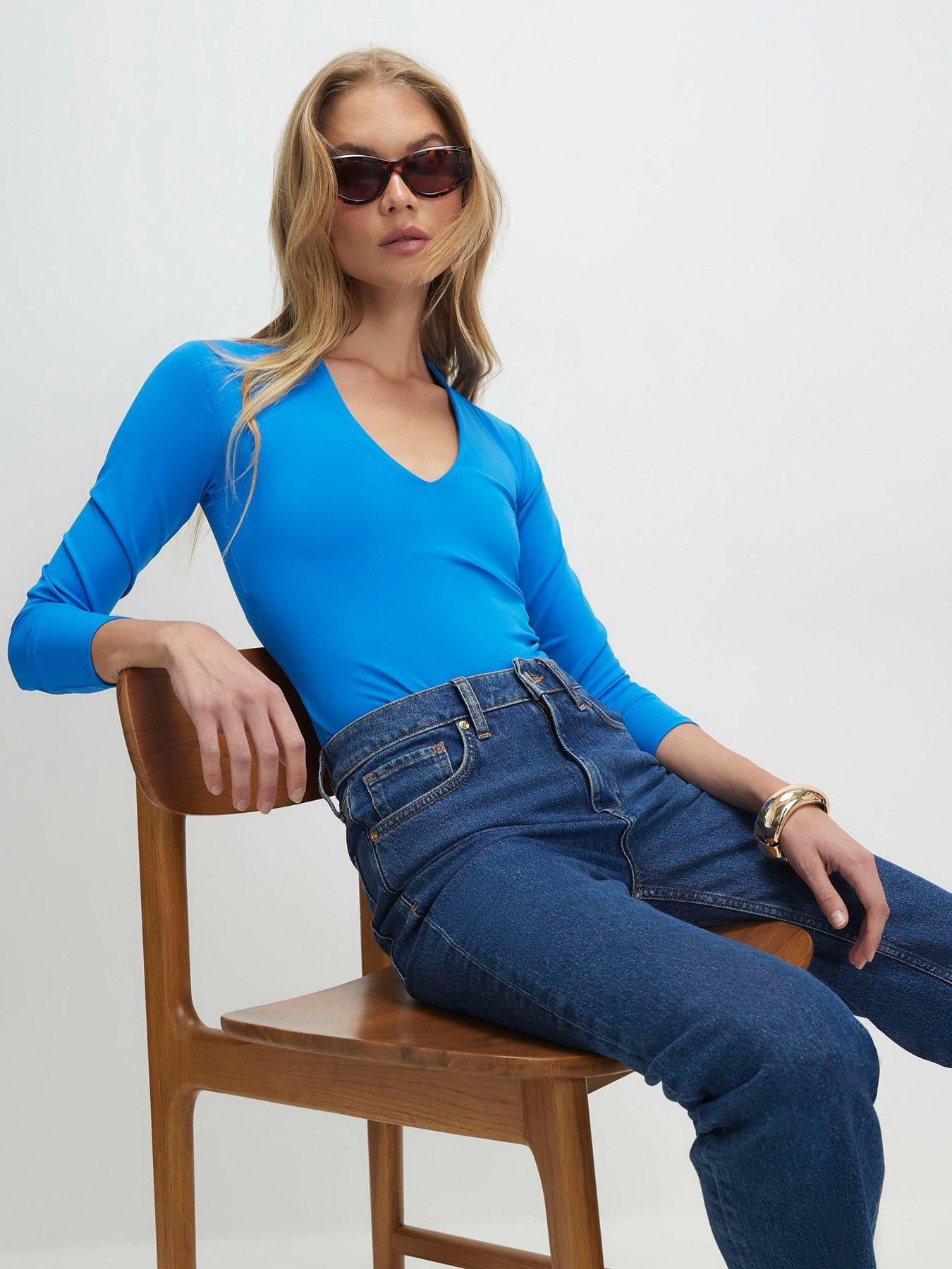 river-island-long-sleeve-plunge-polyamide-bodysuit-blueoutfit