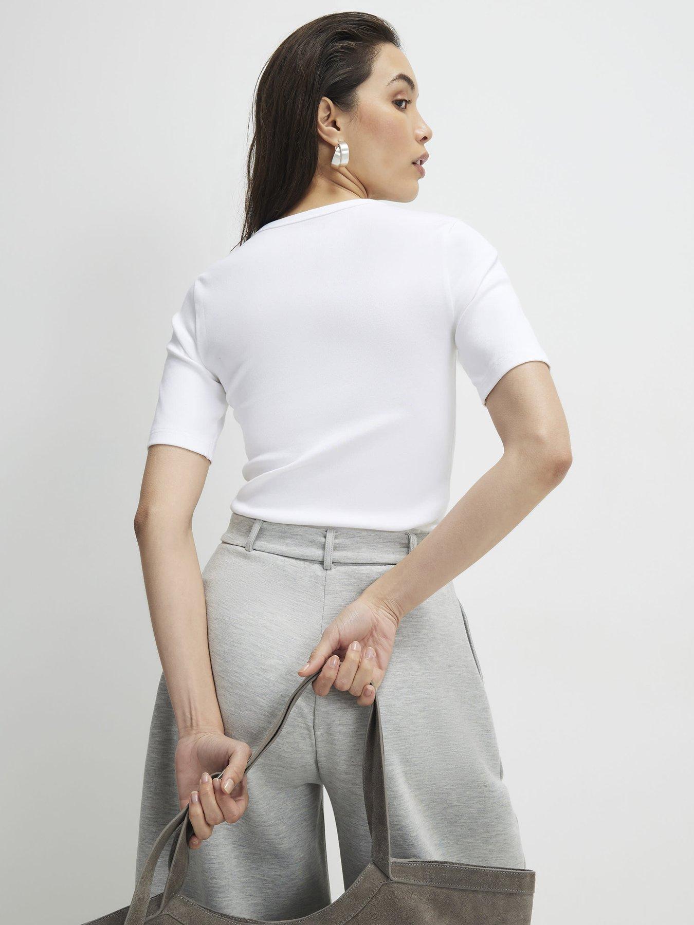 river-island-short-sleeve-cotton-elastane-fitted-top-whitestillFront