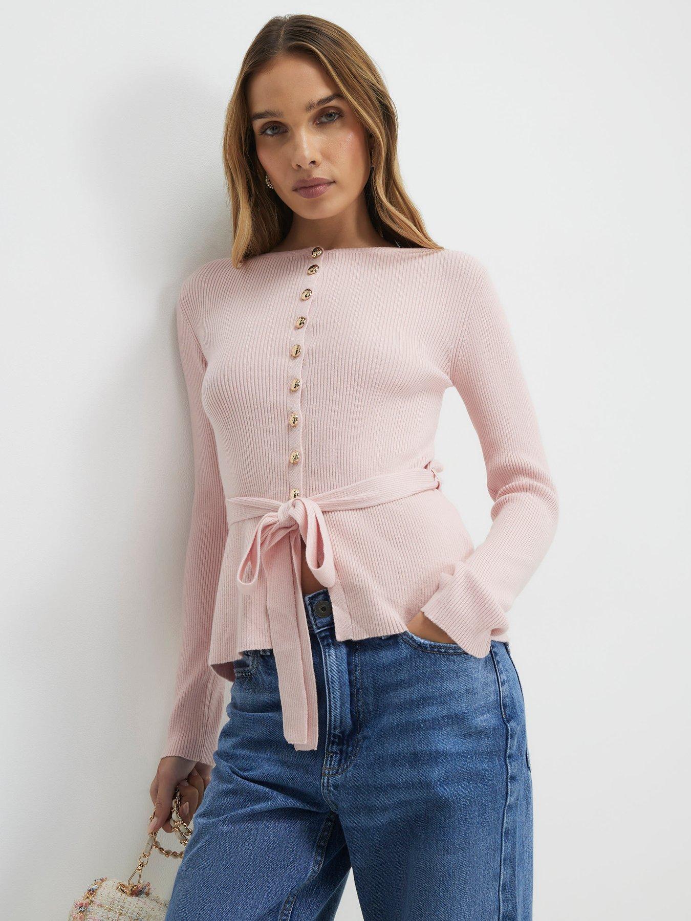 river-island-waisted-cardi-pinkfront