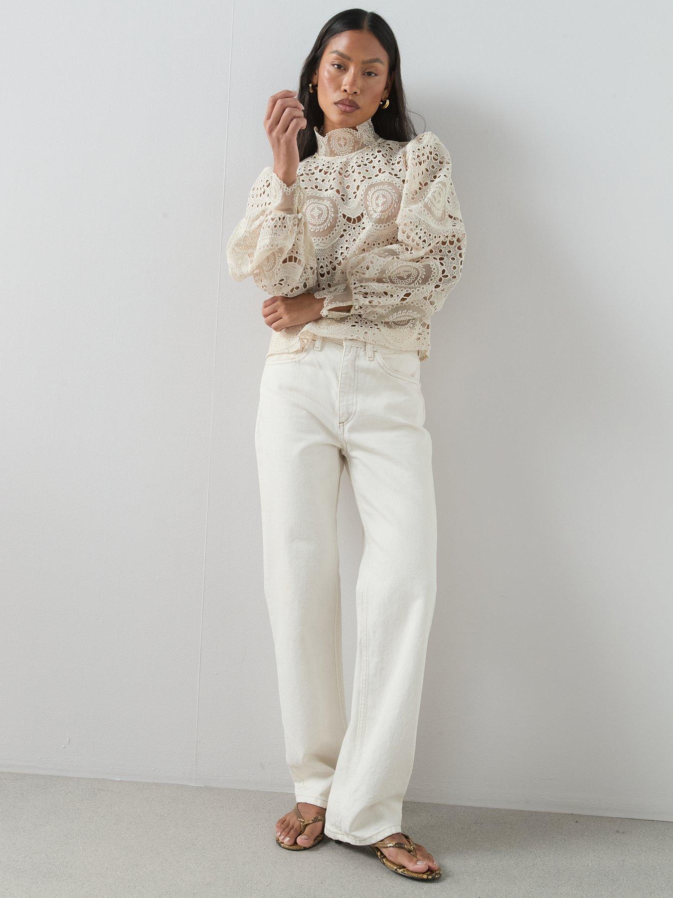 the-very-collection-lace-high-neck-blouse-creamback