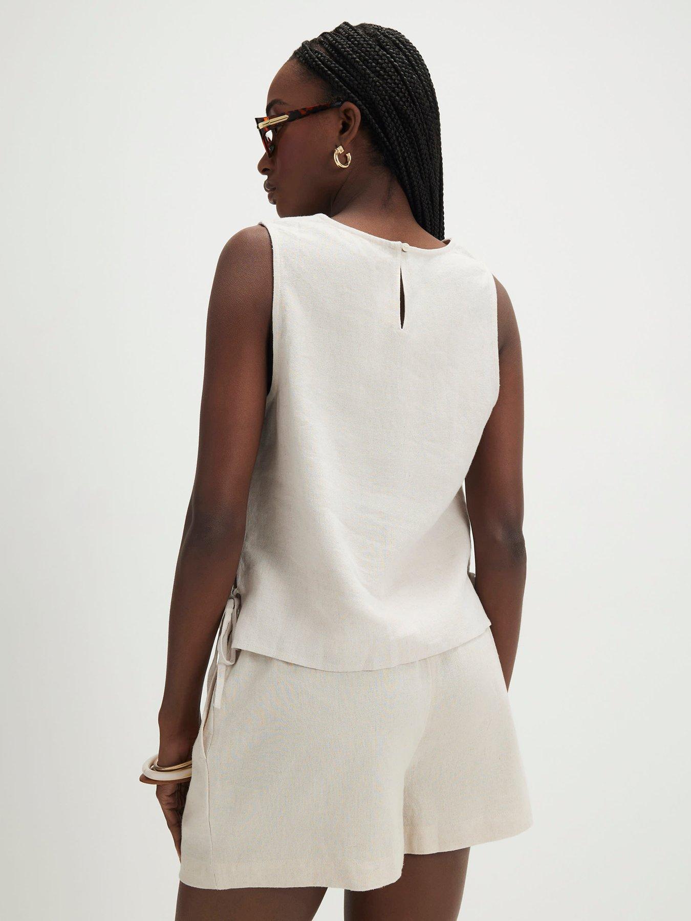 Image 2 of 4 of River Island Linen Tank - Beige