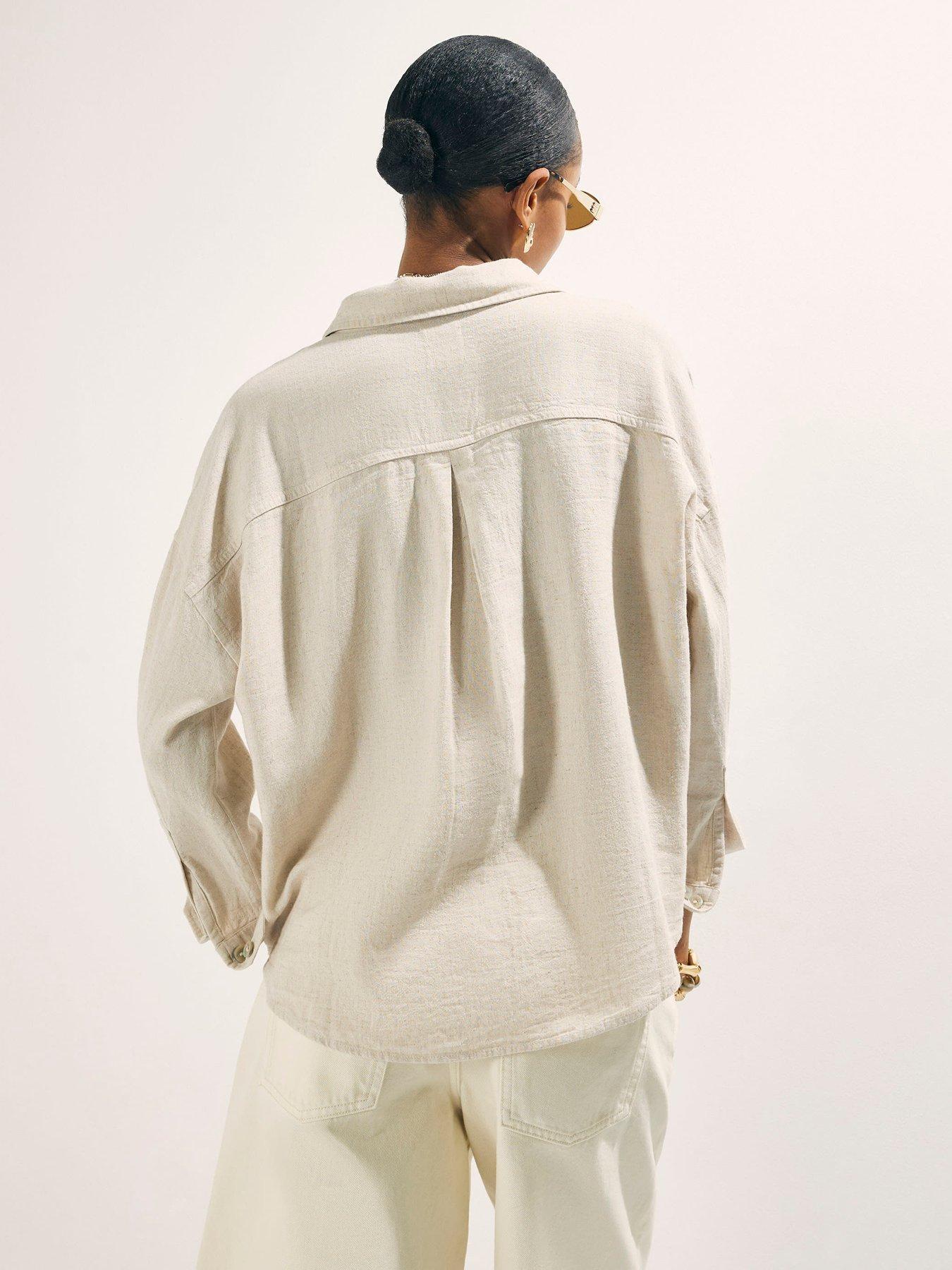 river-island-long-sleeve-linen-blend-shirt-beigestillFront