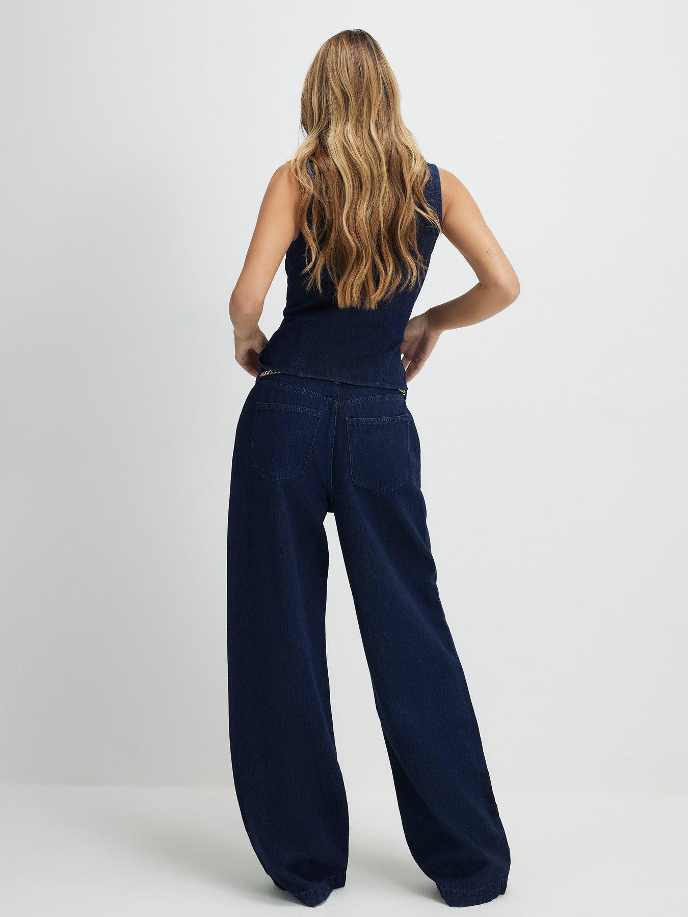 Image 2 of 4 of River Island Belted Salt Wide Leg - Blue
