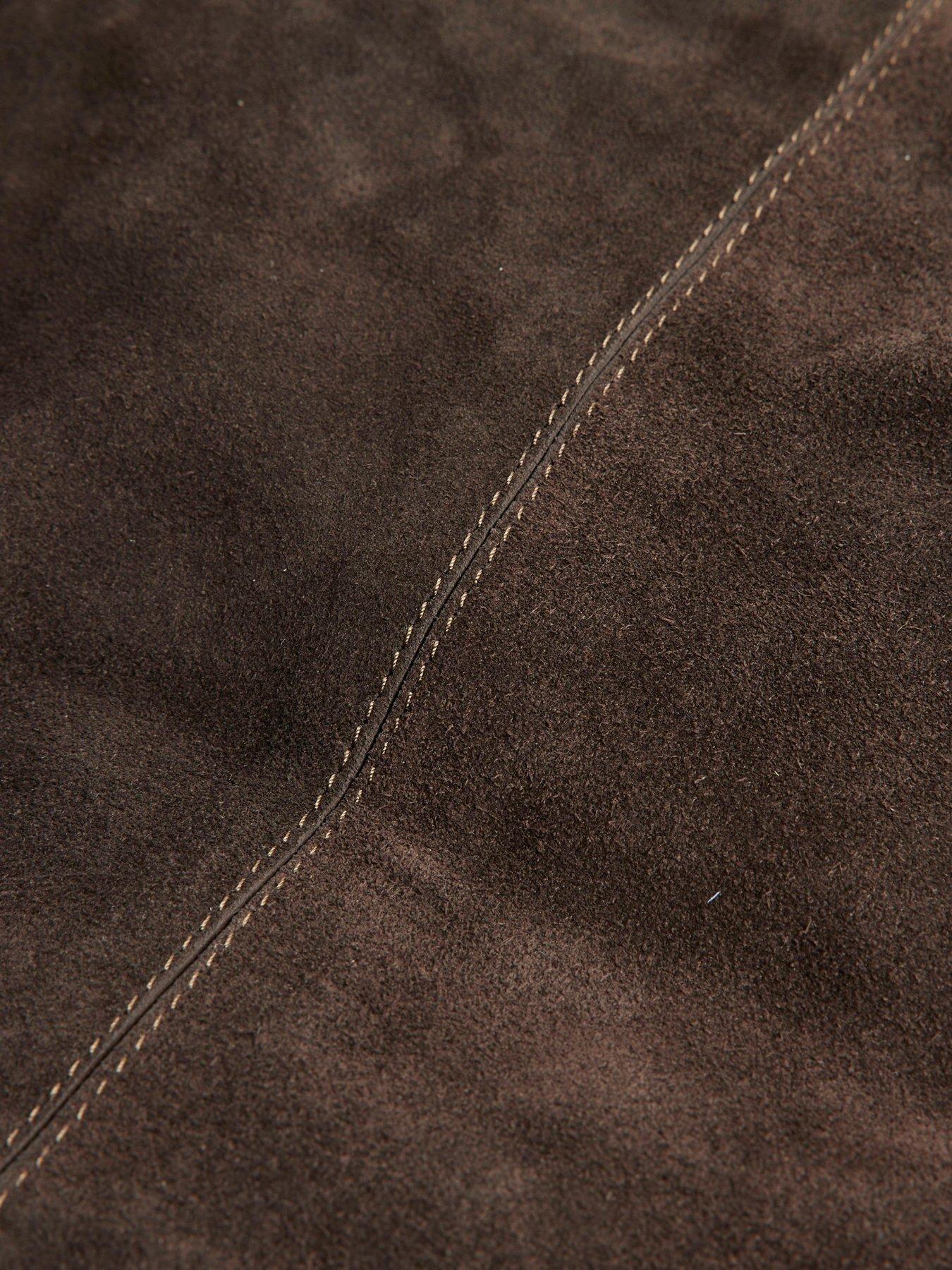 Image 6 of 6 of River Island Buckle Handle Suede Shopper - Brown