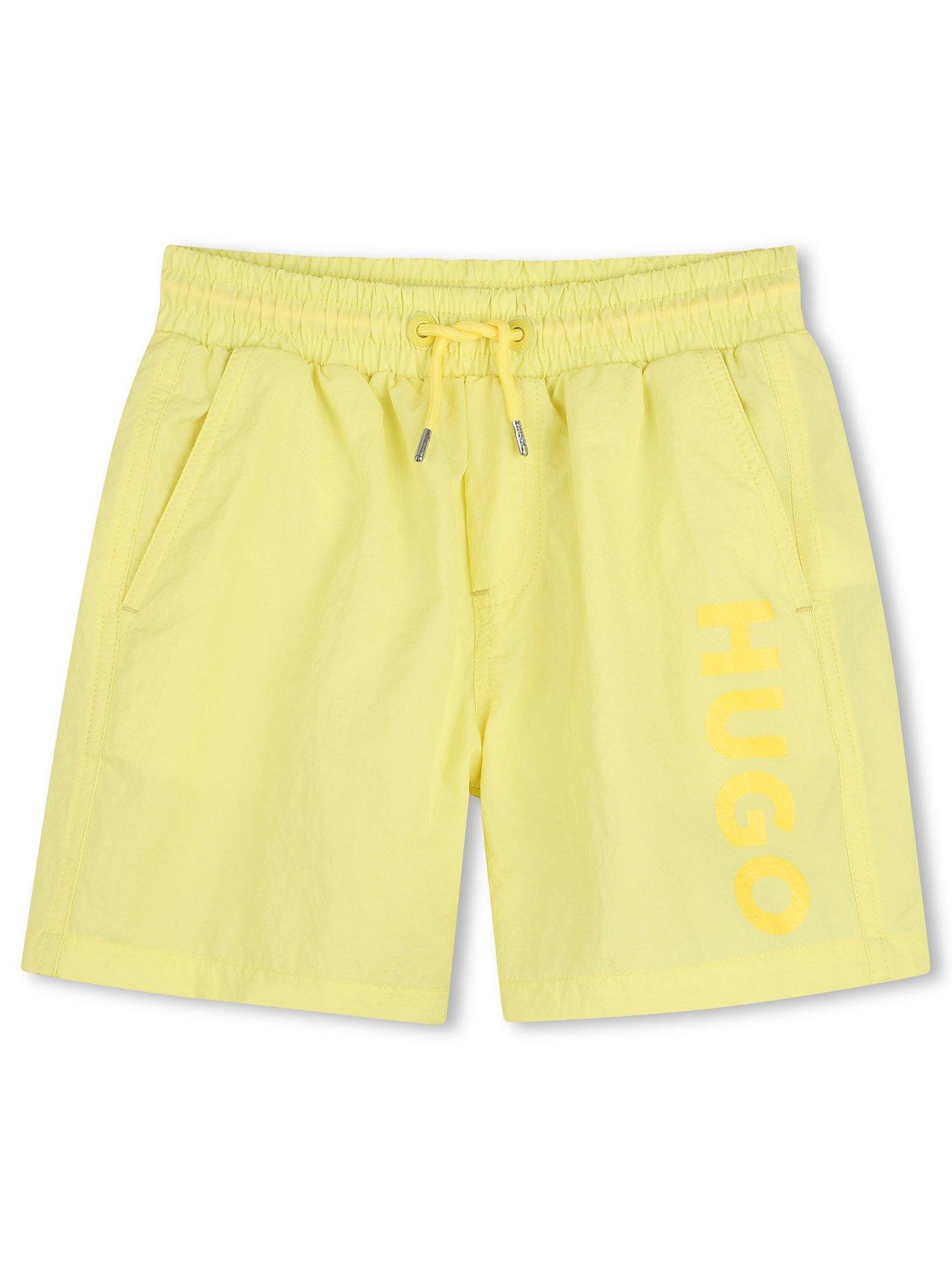 HUGO Boys Logo Swim Shorts - Yellow
