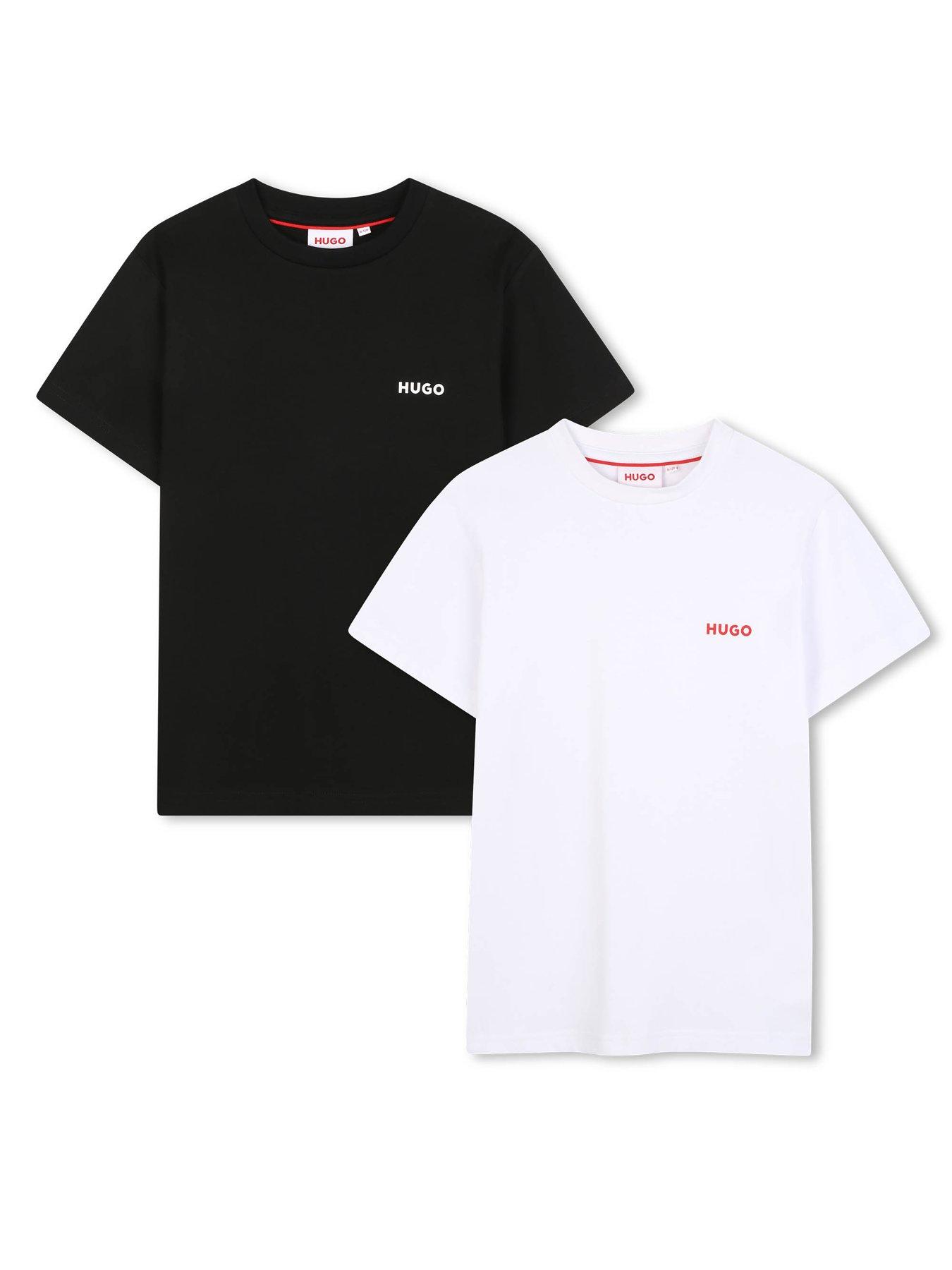 HUGO Boys 2 Pack Short Sleeve T-shirts - Black/white