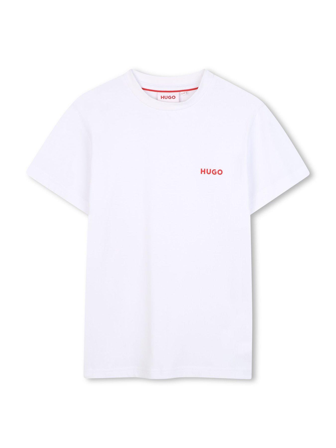 Image 4 of 7 of HUGO Boys 2 Pack Short Sleeve T-shirts - Black/white