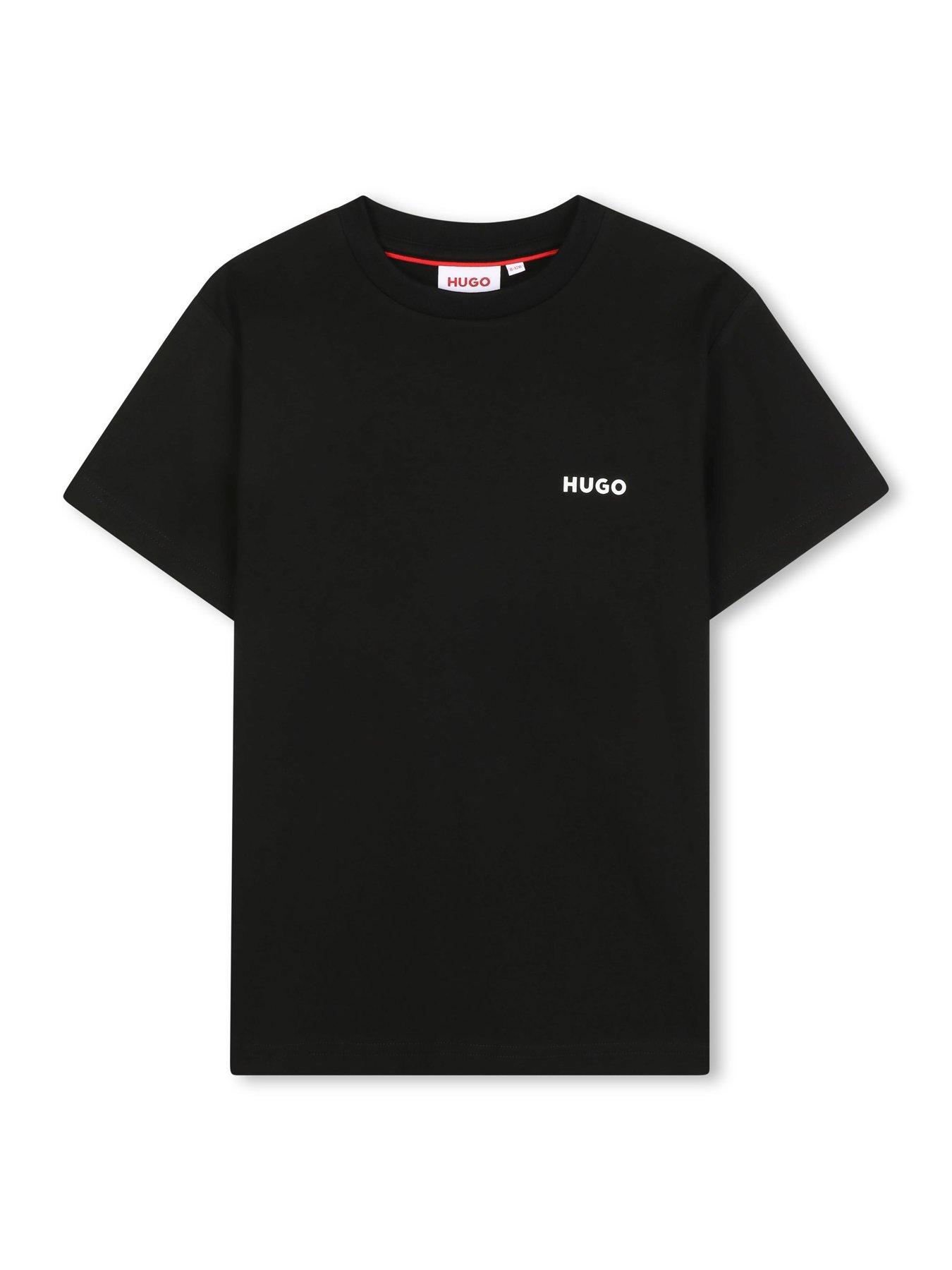 Image 6 of 7 of HUGO Boys 2 Pack Short Sleeve T-shirts - Black/white