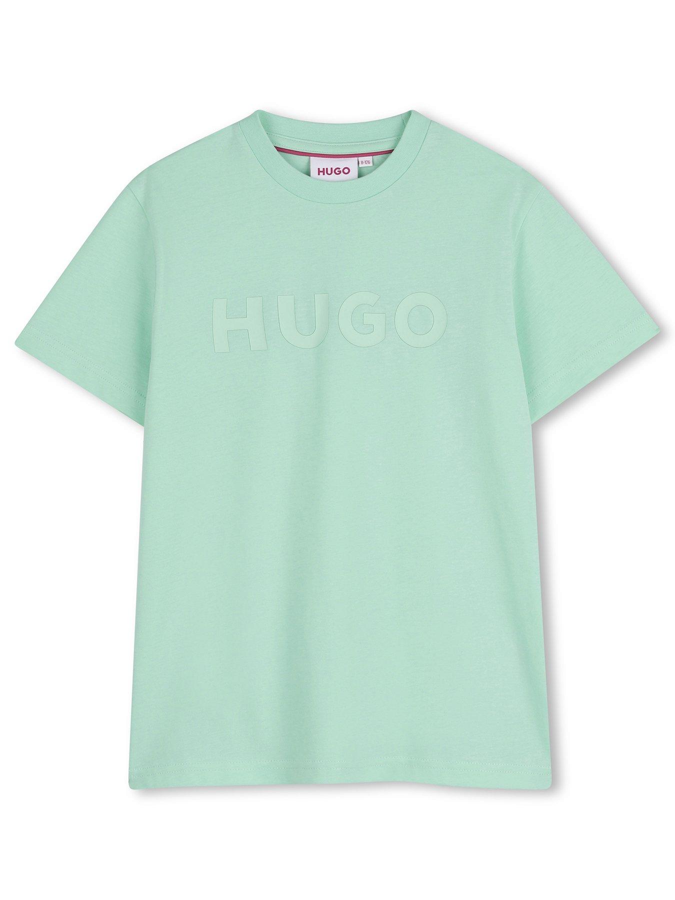 HUGO Boys Logo Short Sleeve T-shirt - Green