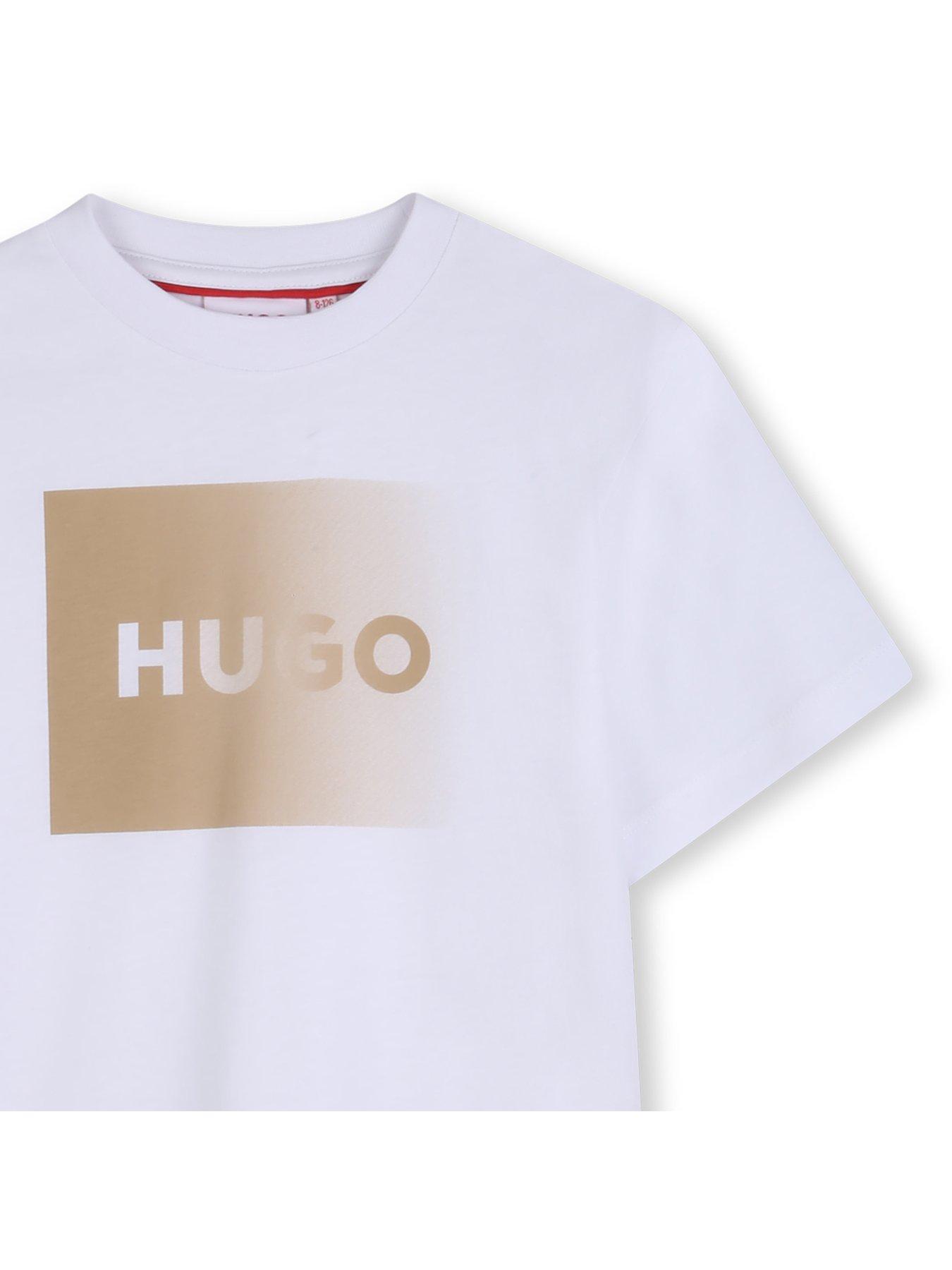 Image 3 of 3 of HUGO Boys Logo Short Sleeve T-shirt - White