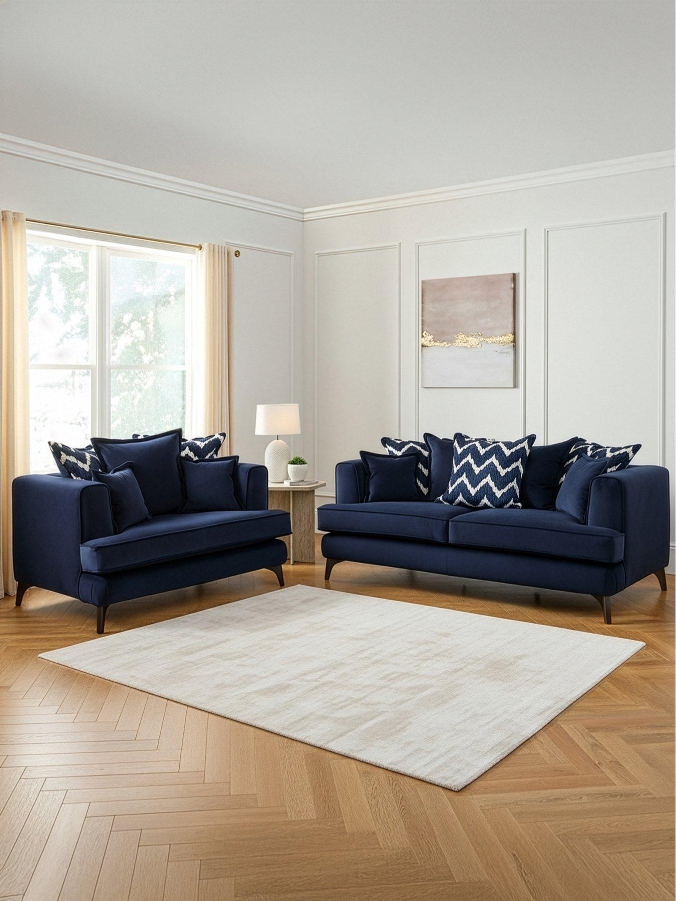 Image 1 of 7 of The Very Collection Mayfair 3 Seater Fabric Sofa + Snuggle Chair