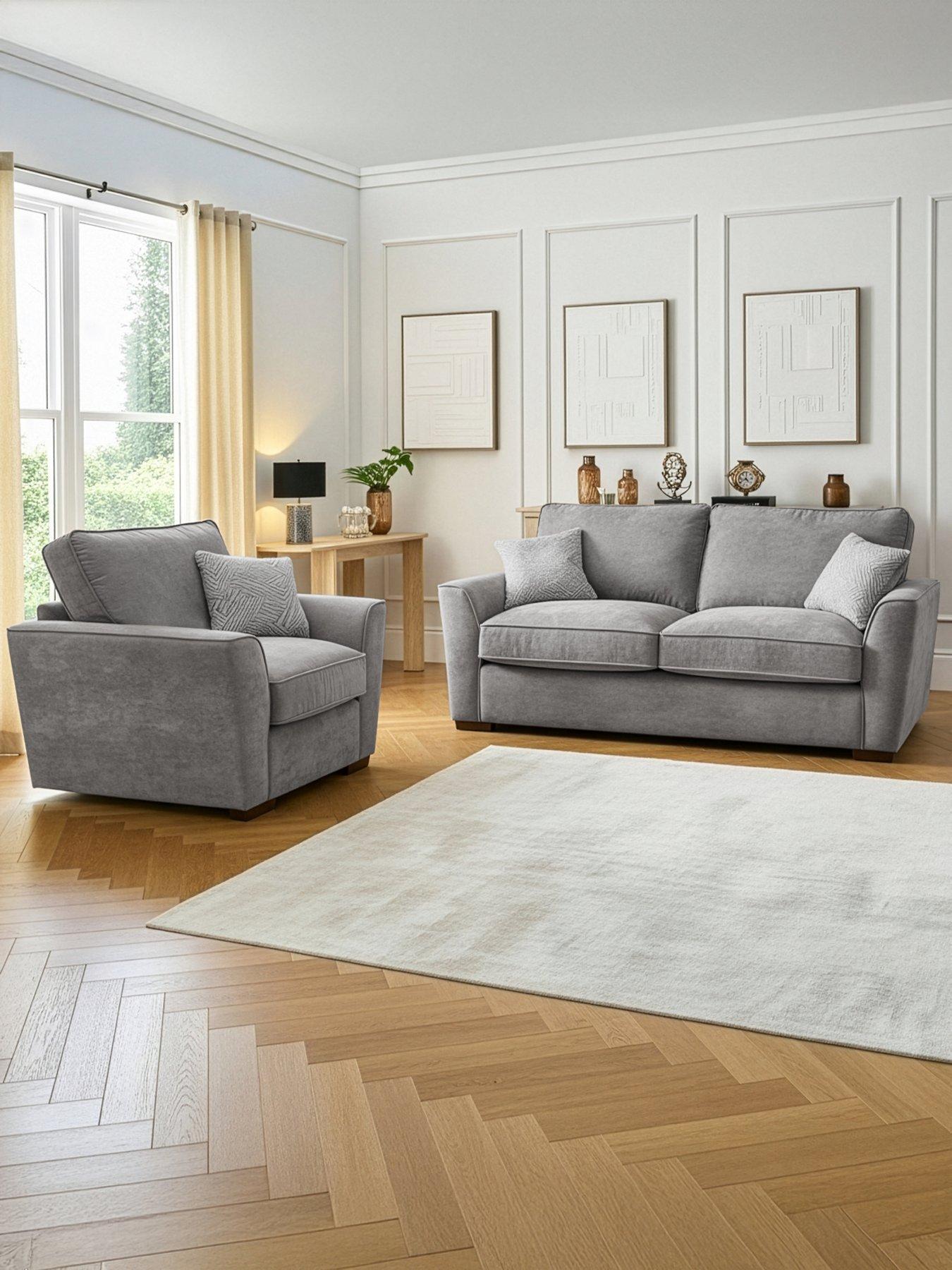 The Very Collection Treviso 3 Seater Fabric Sofa + Chair