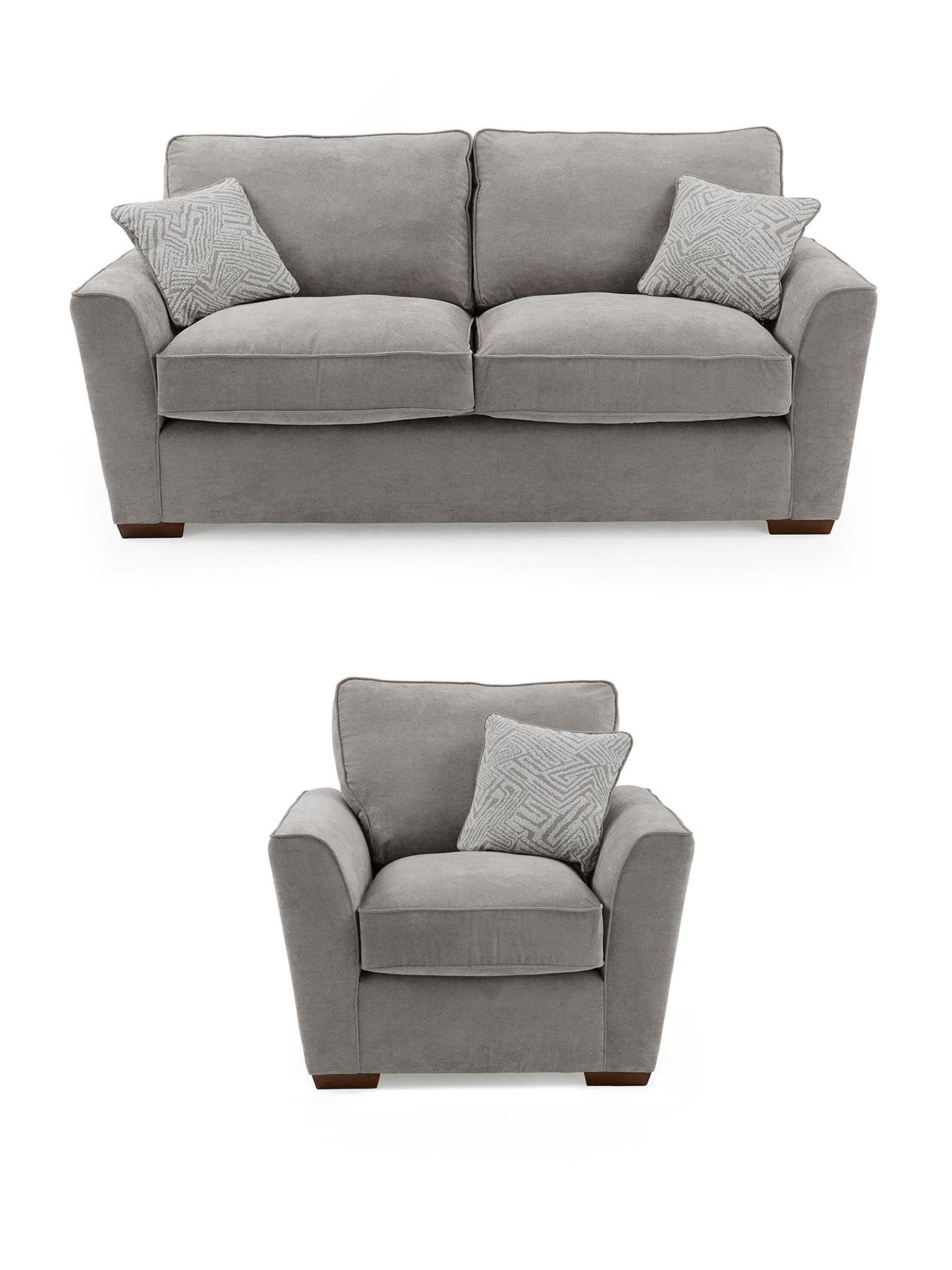 Image 2 of 8 of The Very Collection Treviso 3 Seater Fabric Sofa + Chair