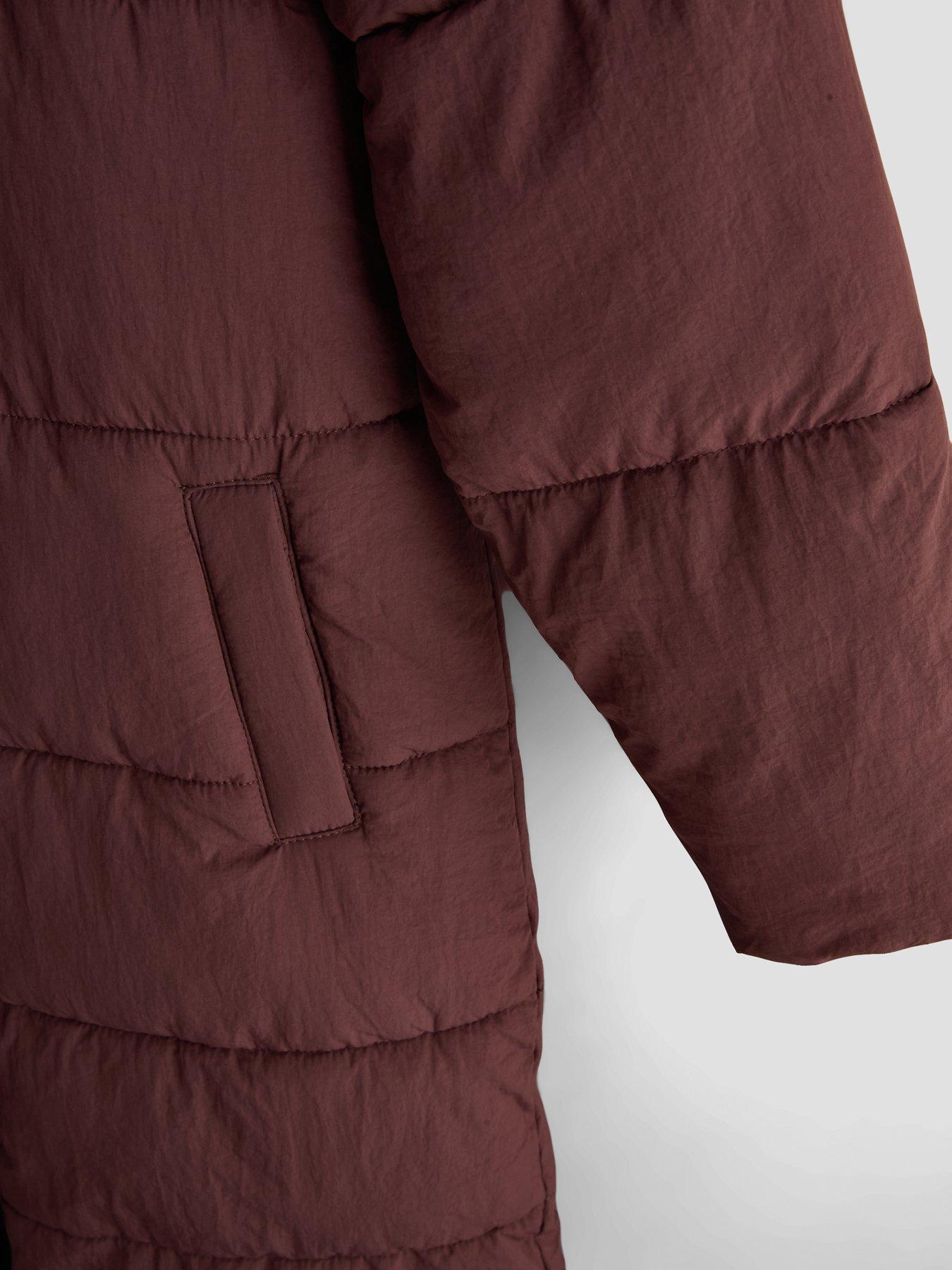 Image 4 of 5 of The Very Collection Girls Longline Padded Basic Coat (5 - 16 Years) - Chocolate