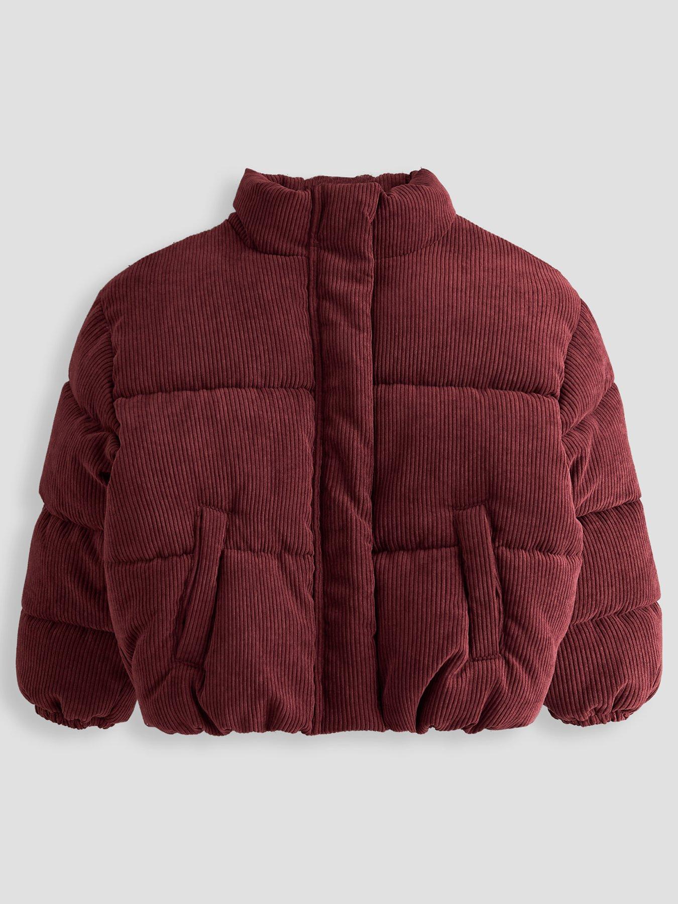 The Very Collection Girls Corded Shorter Length Coat - Red