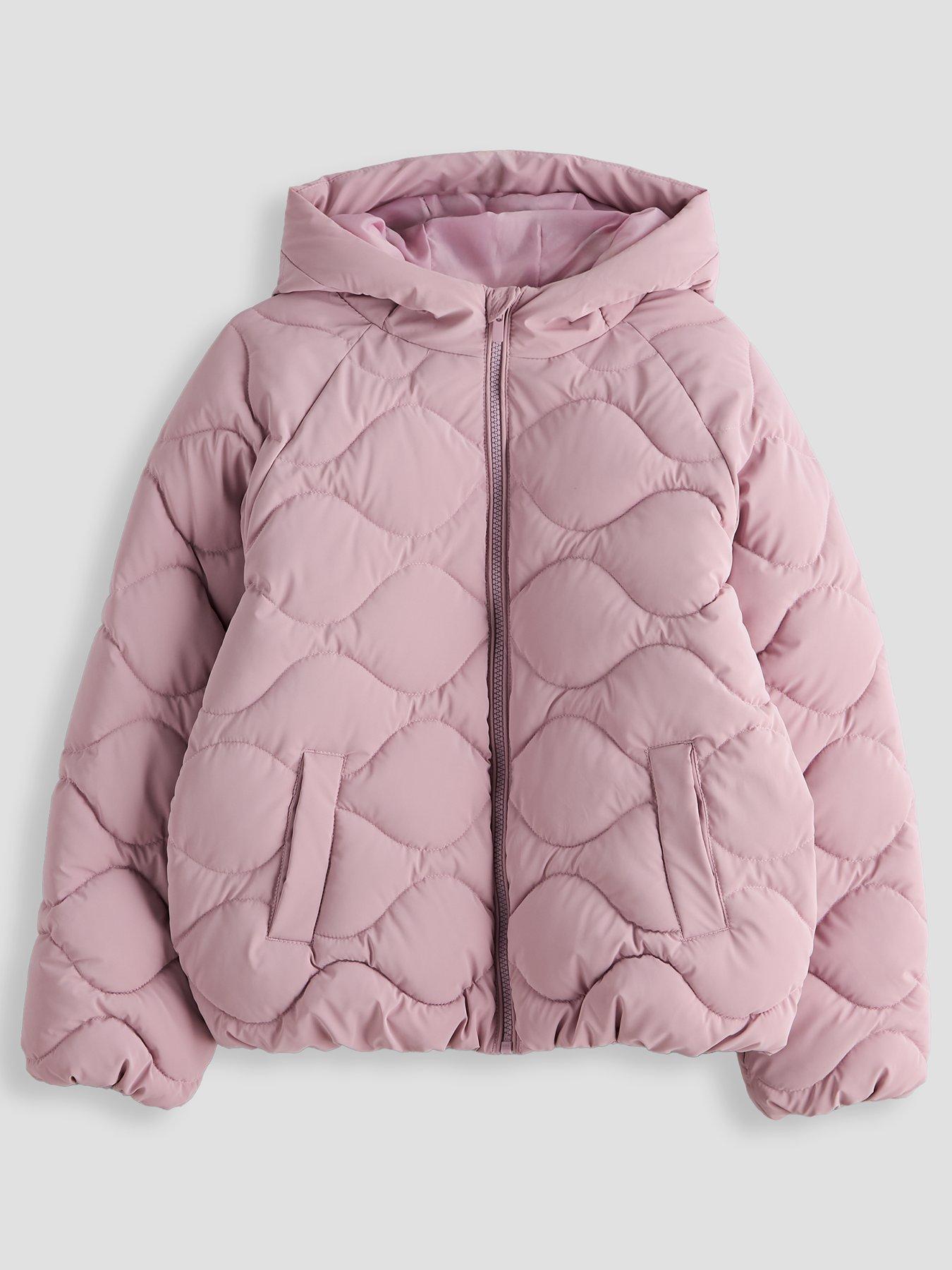 The Very Collection Girls' Wavy Stitching Short Padded Coat - Pink