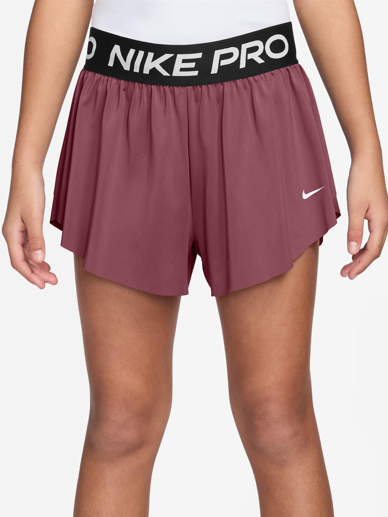Image 1 of 4 of Nike Junior Girls Training Pro Dri-Fit 2-In-1 Shorts - Pink