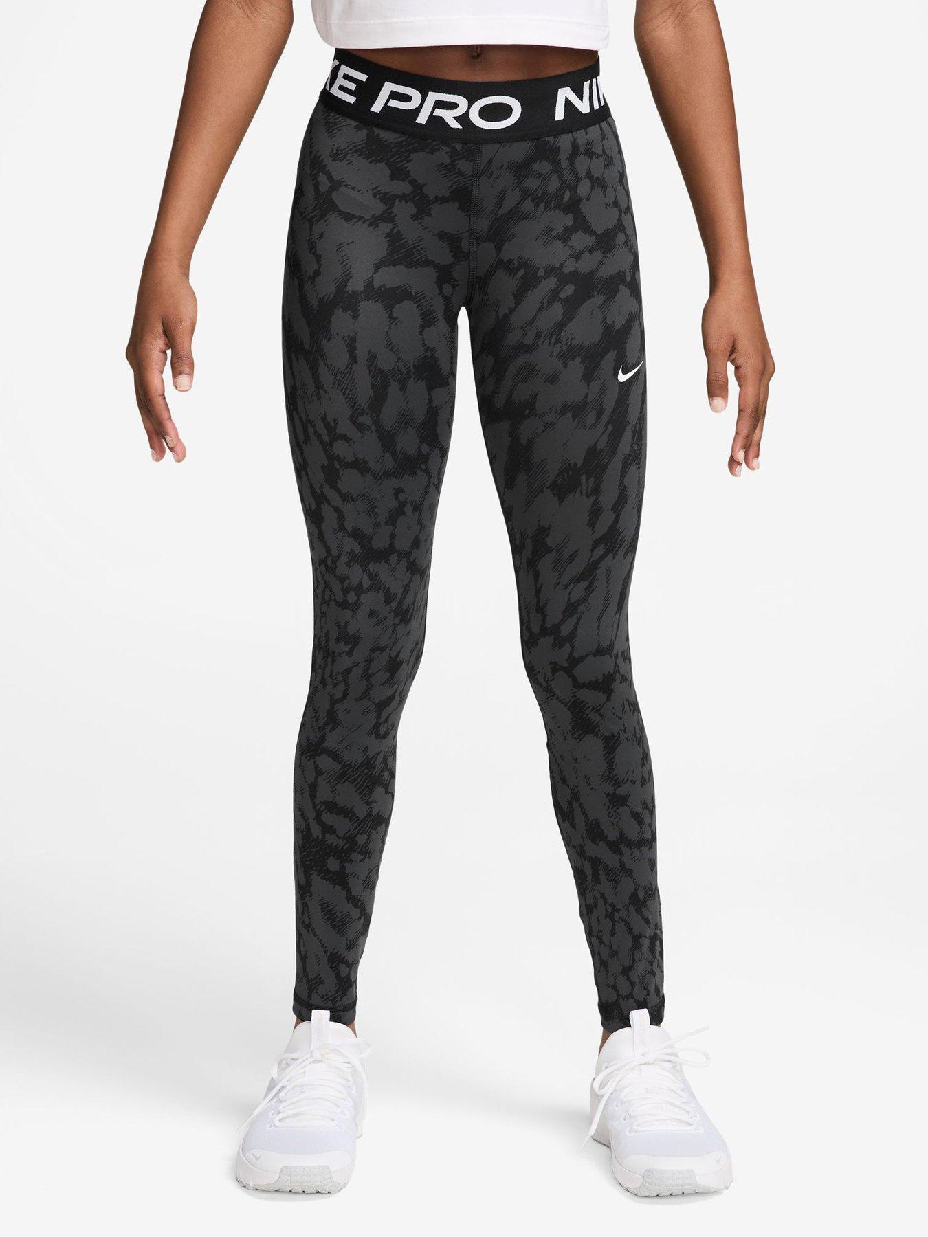 Image 1 of 3 of Nike Junior Girls Training Pro Printed Leggings - Black
