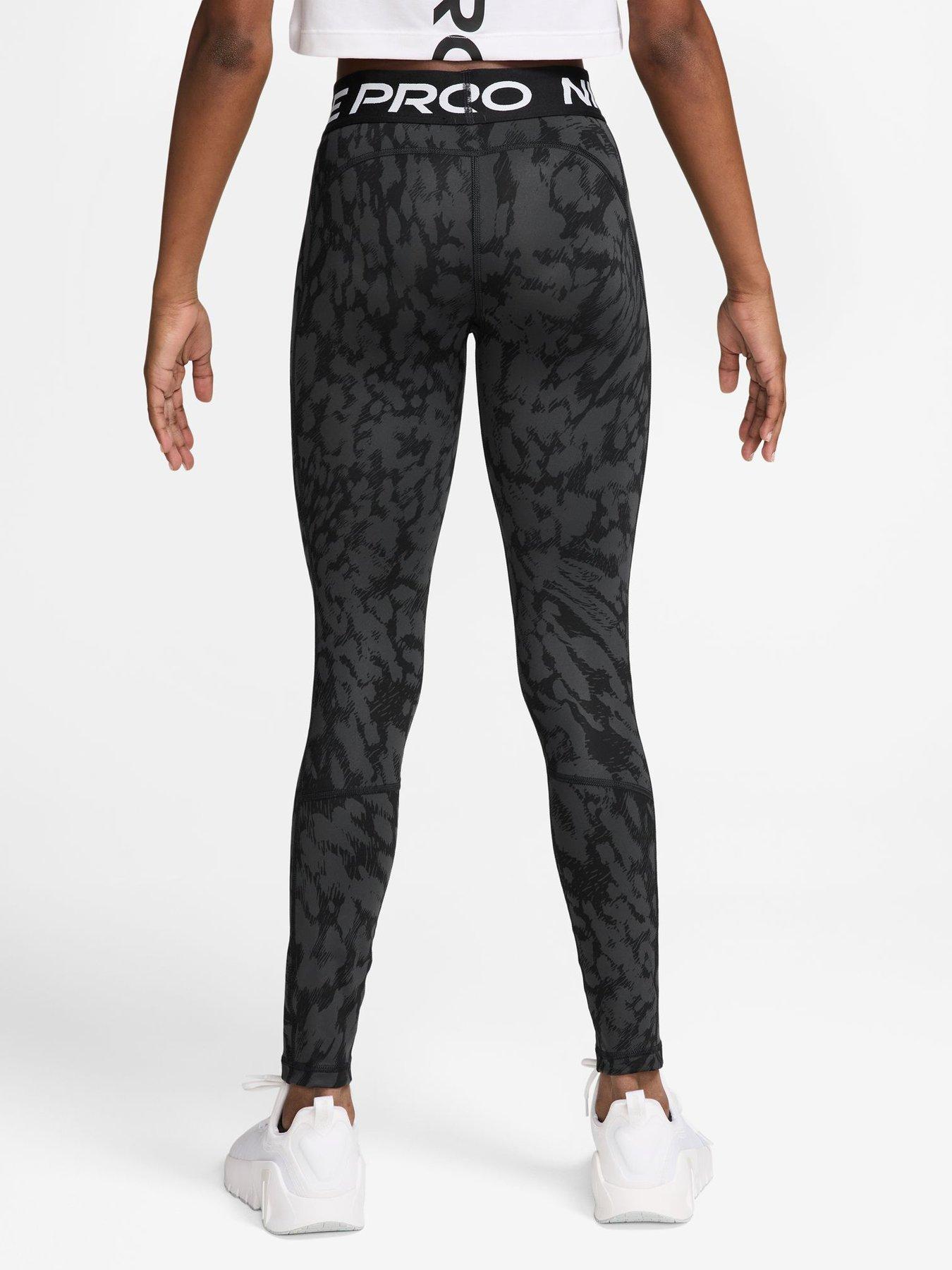 Image 2 of 3 of Nike Junior Girls Training Pro Printed Leggings - Black