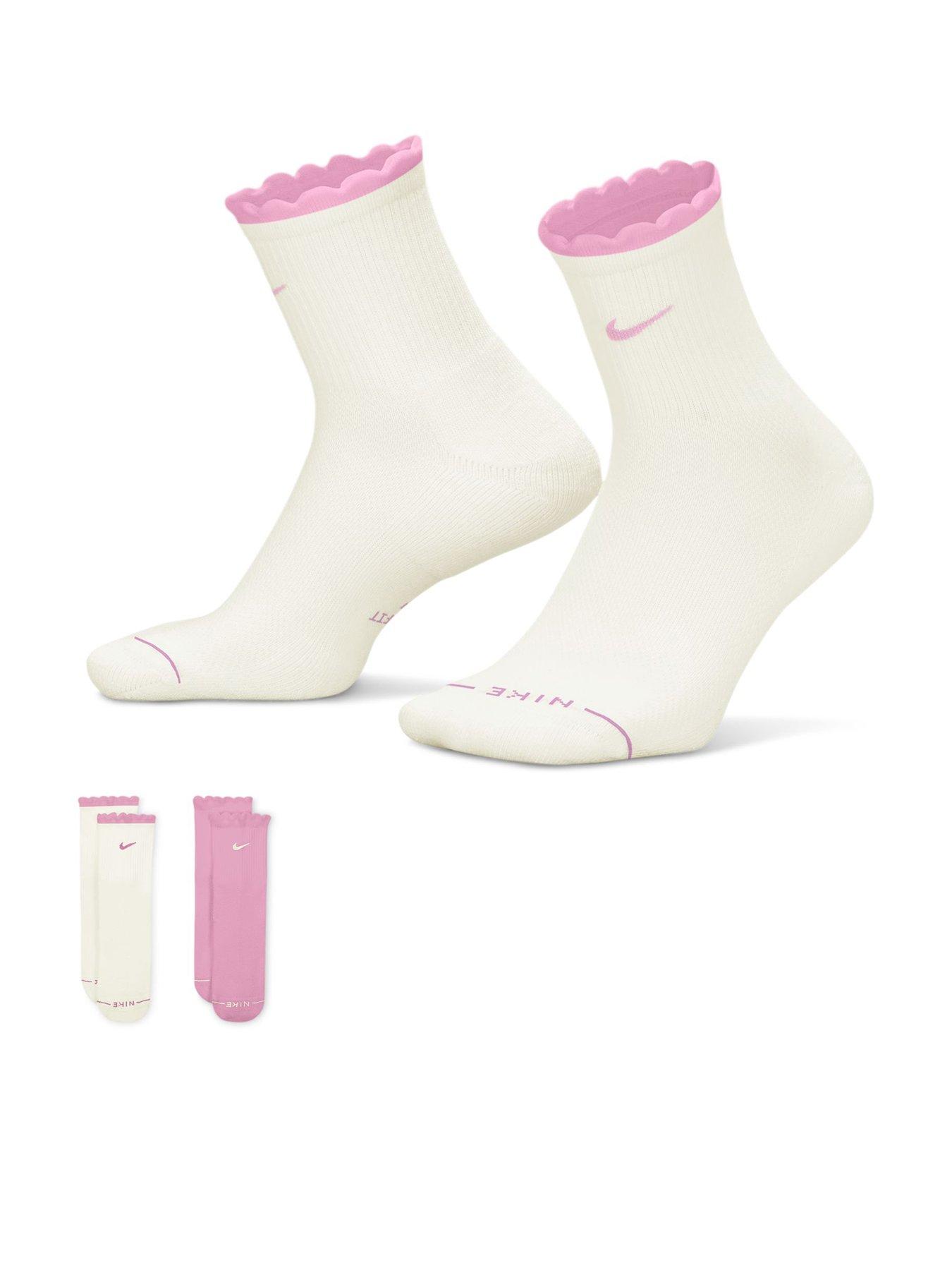 Nike Womens Everyday Elevated Scalloped Ankle Socks - Multi