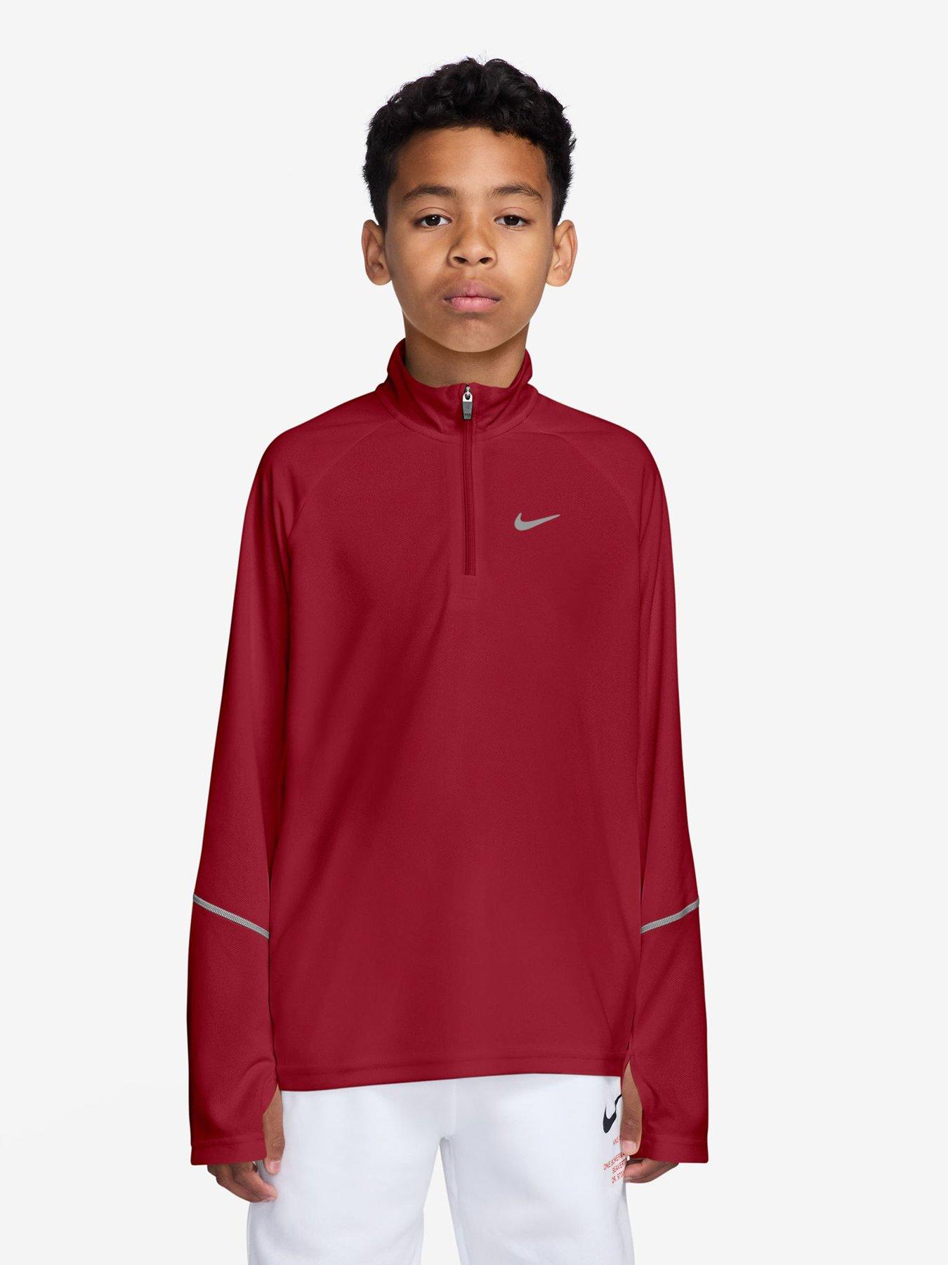 Nike Junior Boys Dri-FIT 1/2-Zip Top - Red