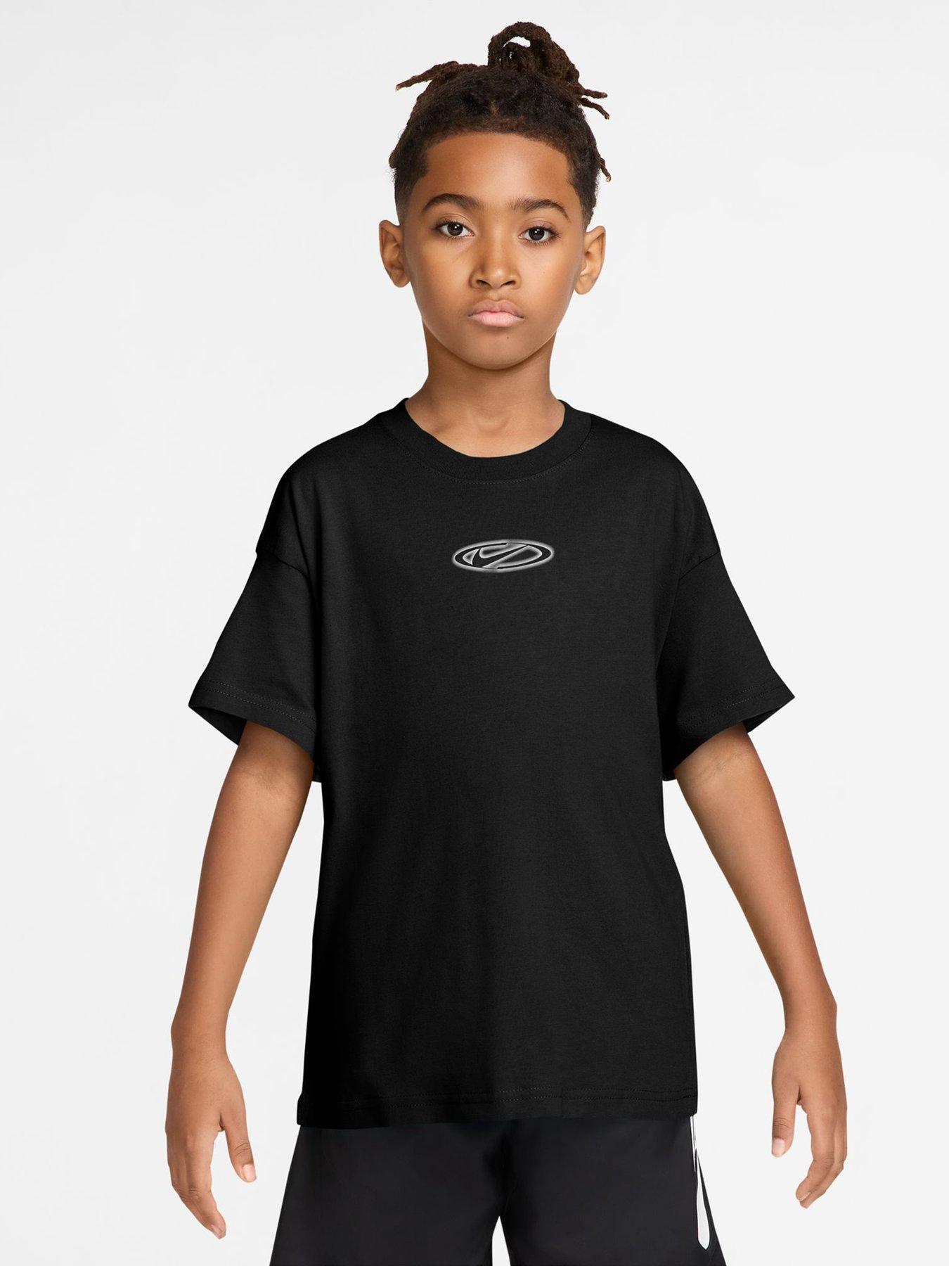 Nike Big Kids' Club Fleece Select Logo T-Shirt - Black