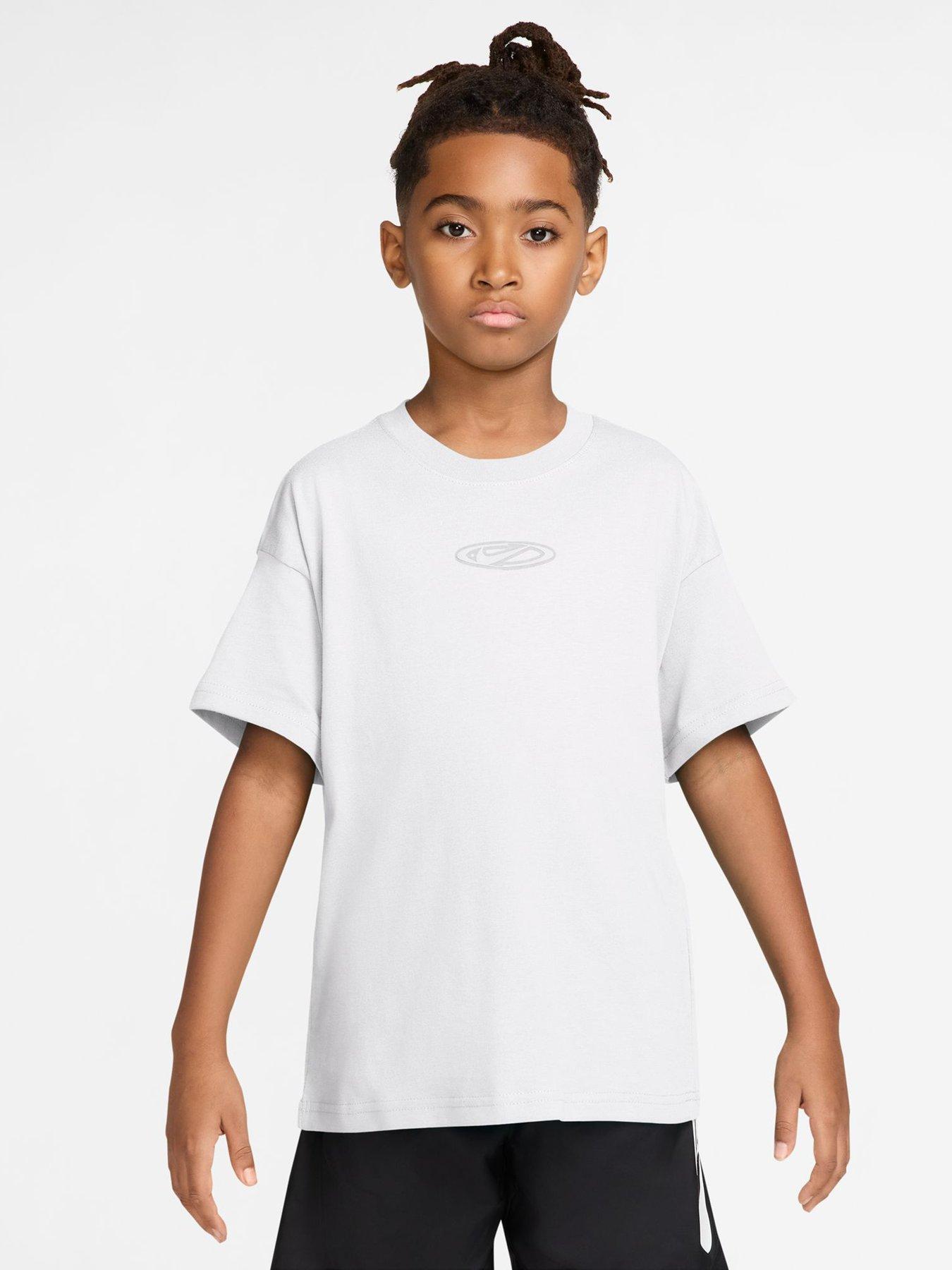 Nike Big Kids' Club Fleece Select Logo T-Shirt - White