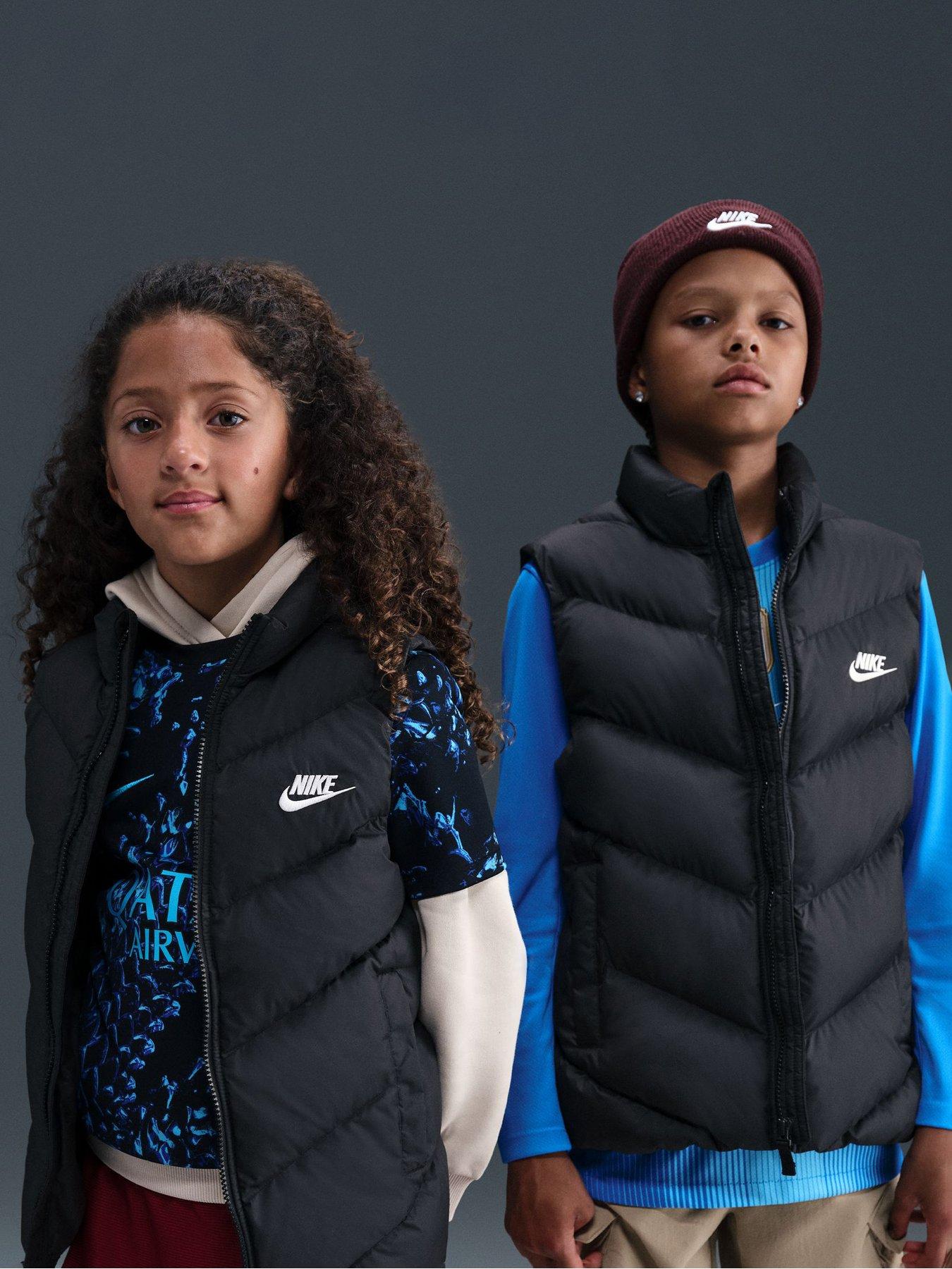 Nike Big Kids' All Day Play Padded Gilet - Black in Black/White