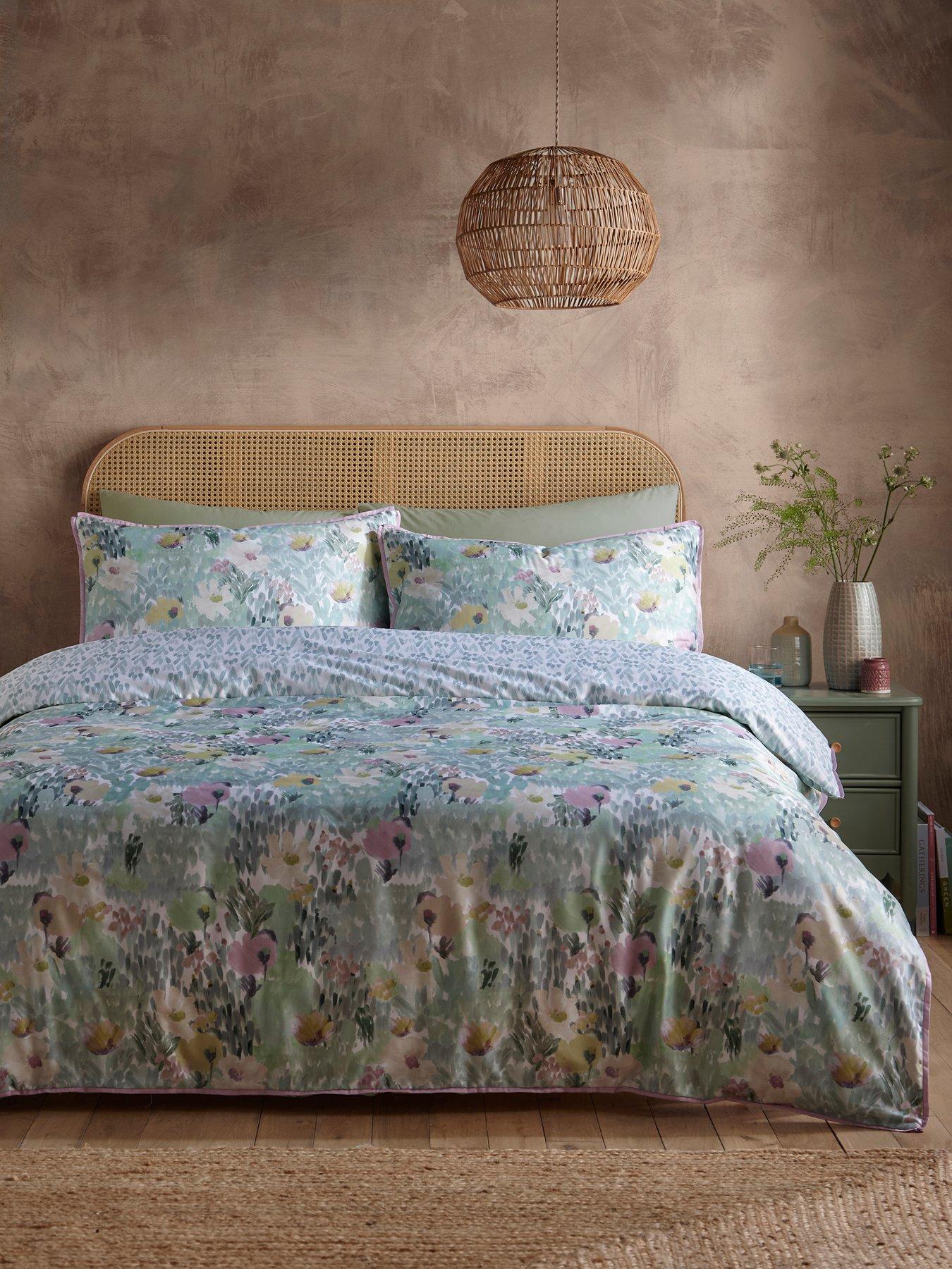 Appletree Abstract Floral Duvet Cover Set In Green Double