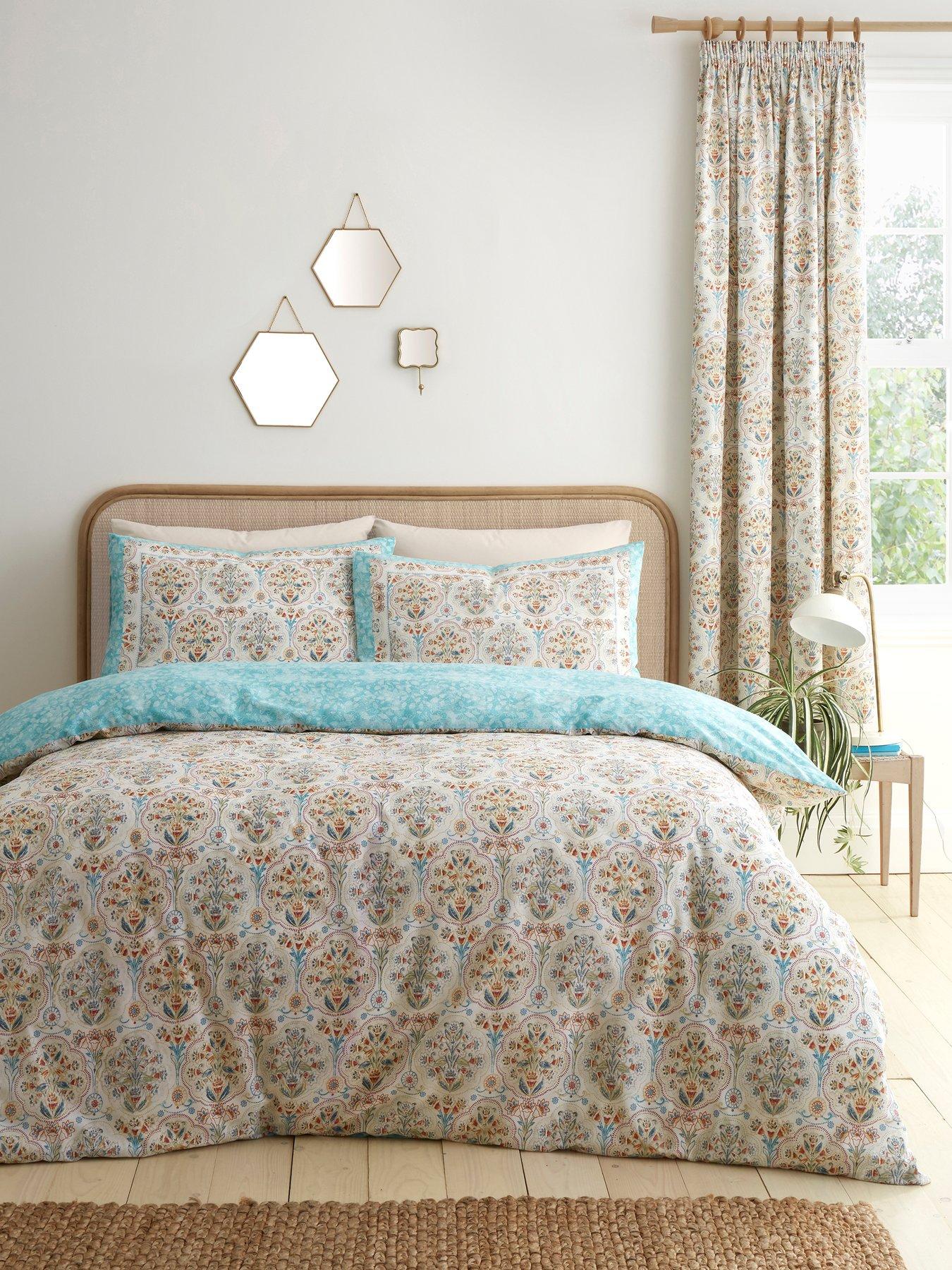 Image 1 of 5 of Dreams & Drapes Edena Decorative Floral Duvet Cover Set Natural