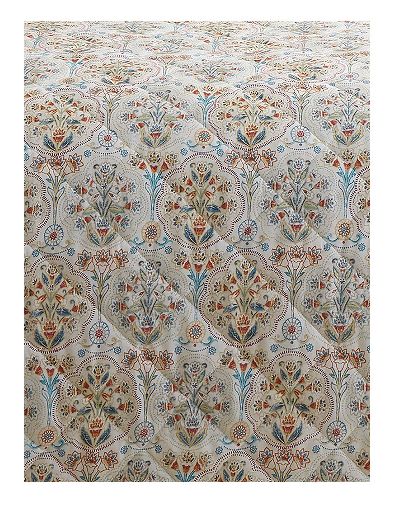 Image 2 of 3 of Dreams & Drapes Edena Decorative Floral Bedspread In Natural 200cm X 230cm
