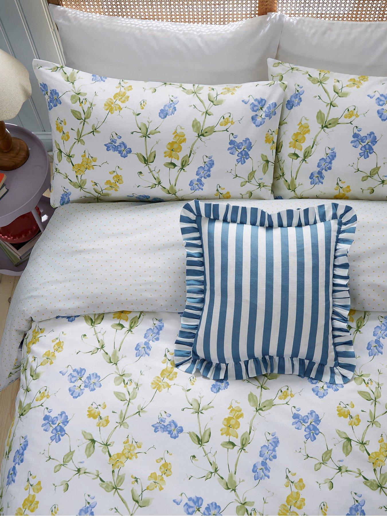 Image 3 of 5 of Helena Springfield Sweetpea Print Cover Set 100% Cotton Blue