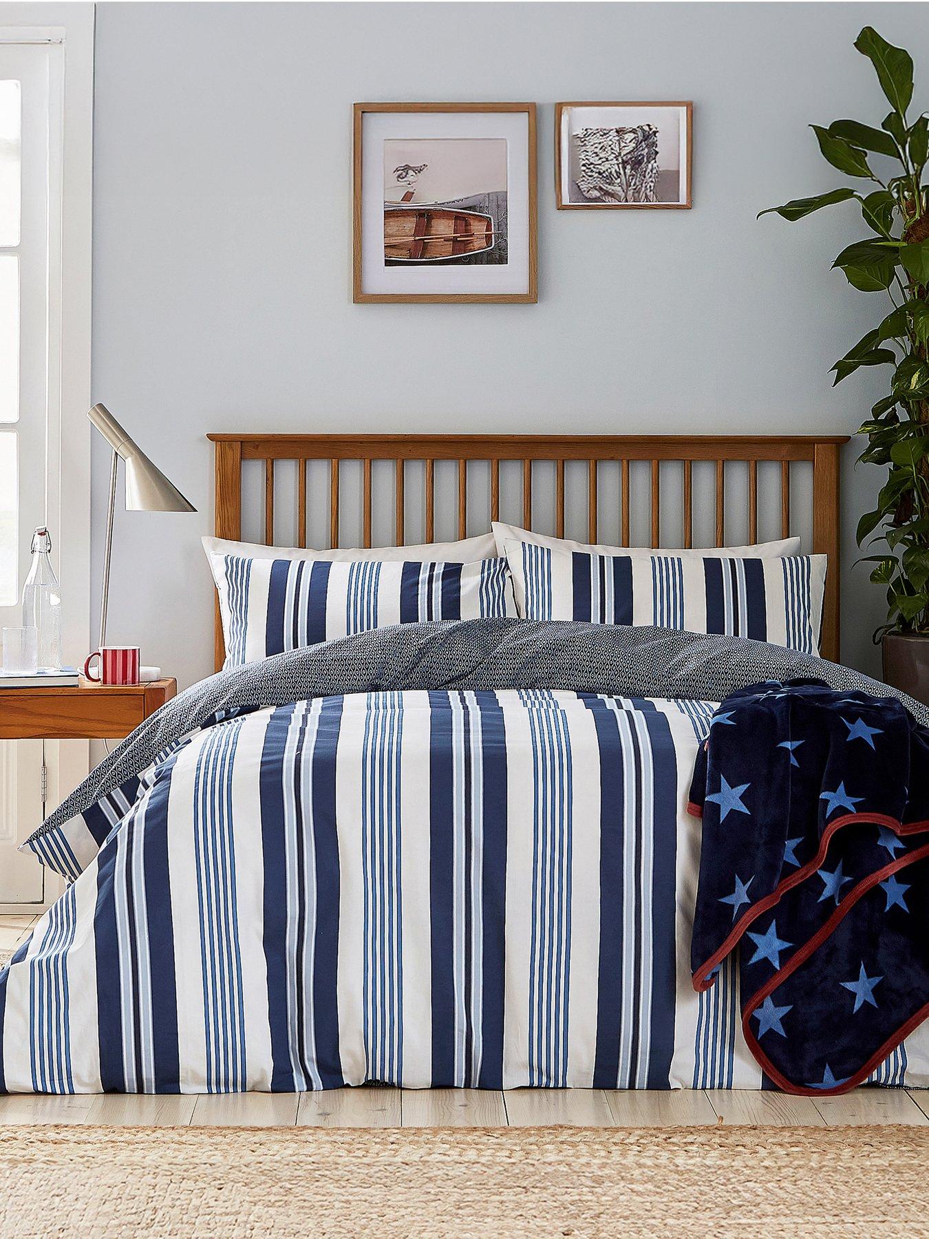 Image 5 of 6 of Helena Springfield Huntington Stripe Cover Set 100% Cotton Blue