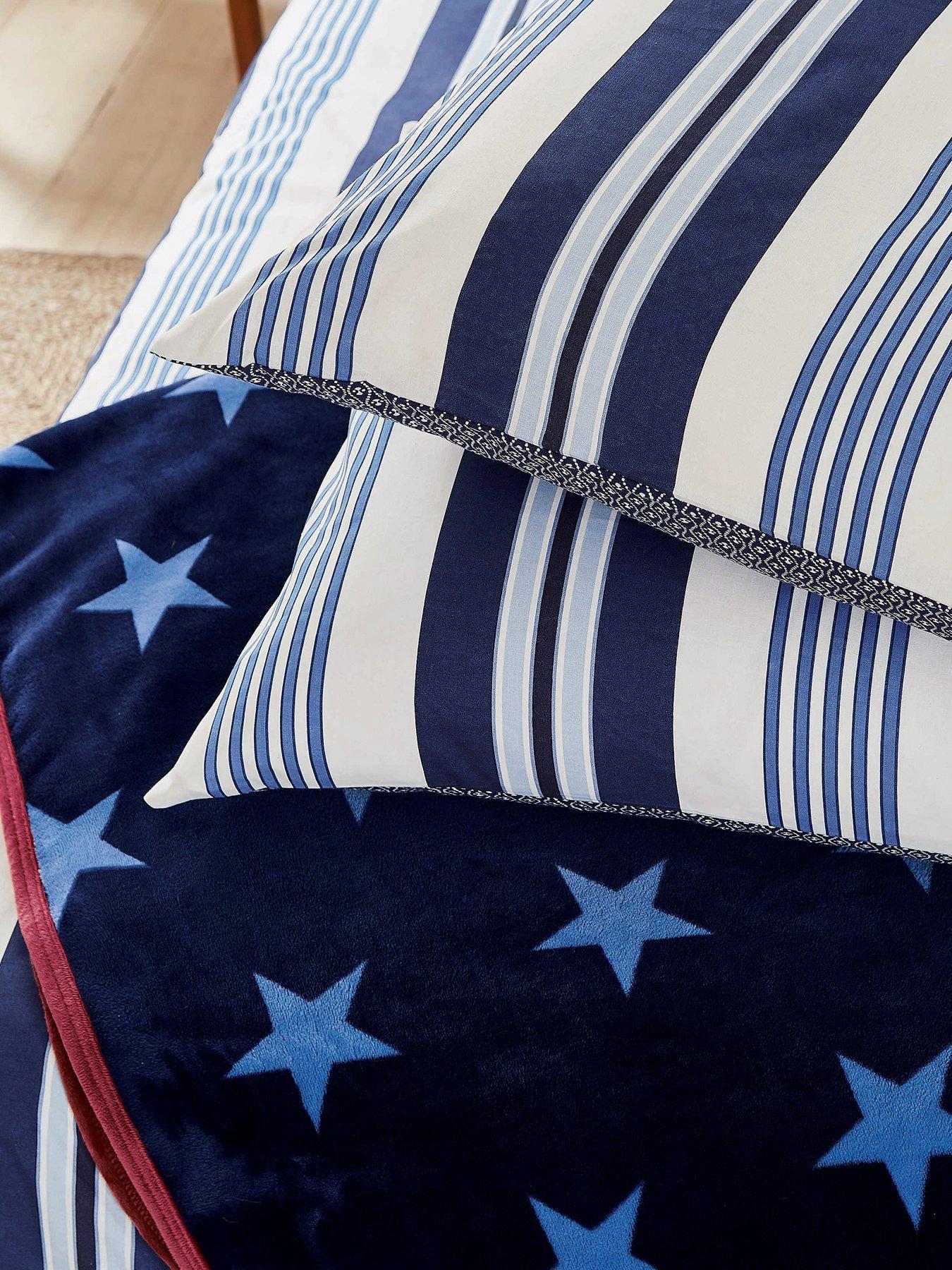 Image 6 of 6 of Helena Springfield Huntington Stripe Cover Set 100% Cotton Blue