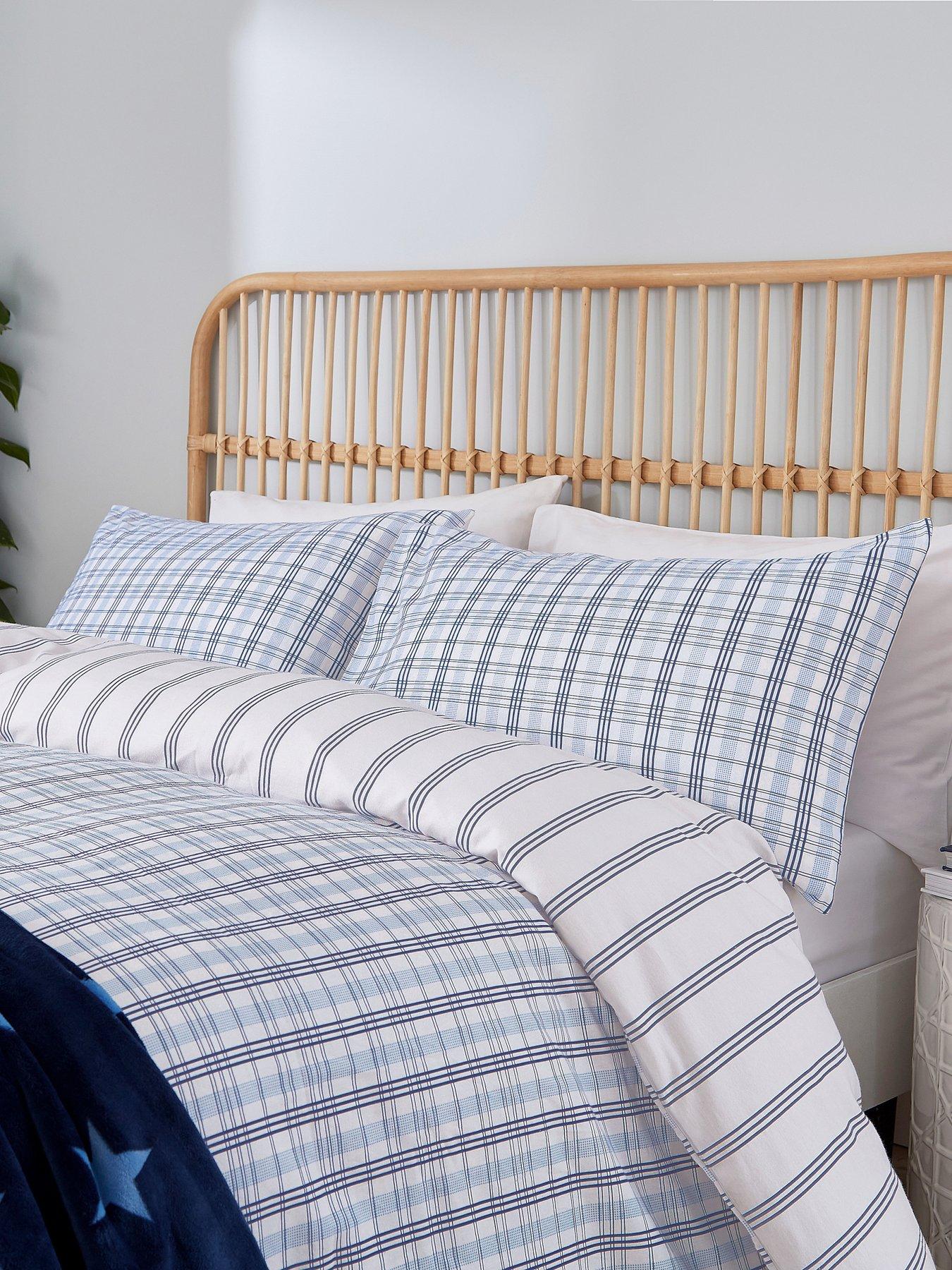 Helena Springfield Jones Check Brushed Cotton Duvet Cover Set Navy